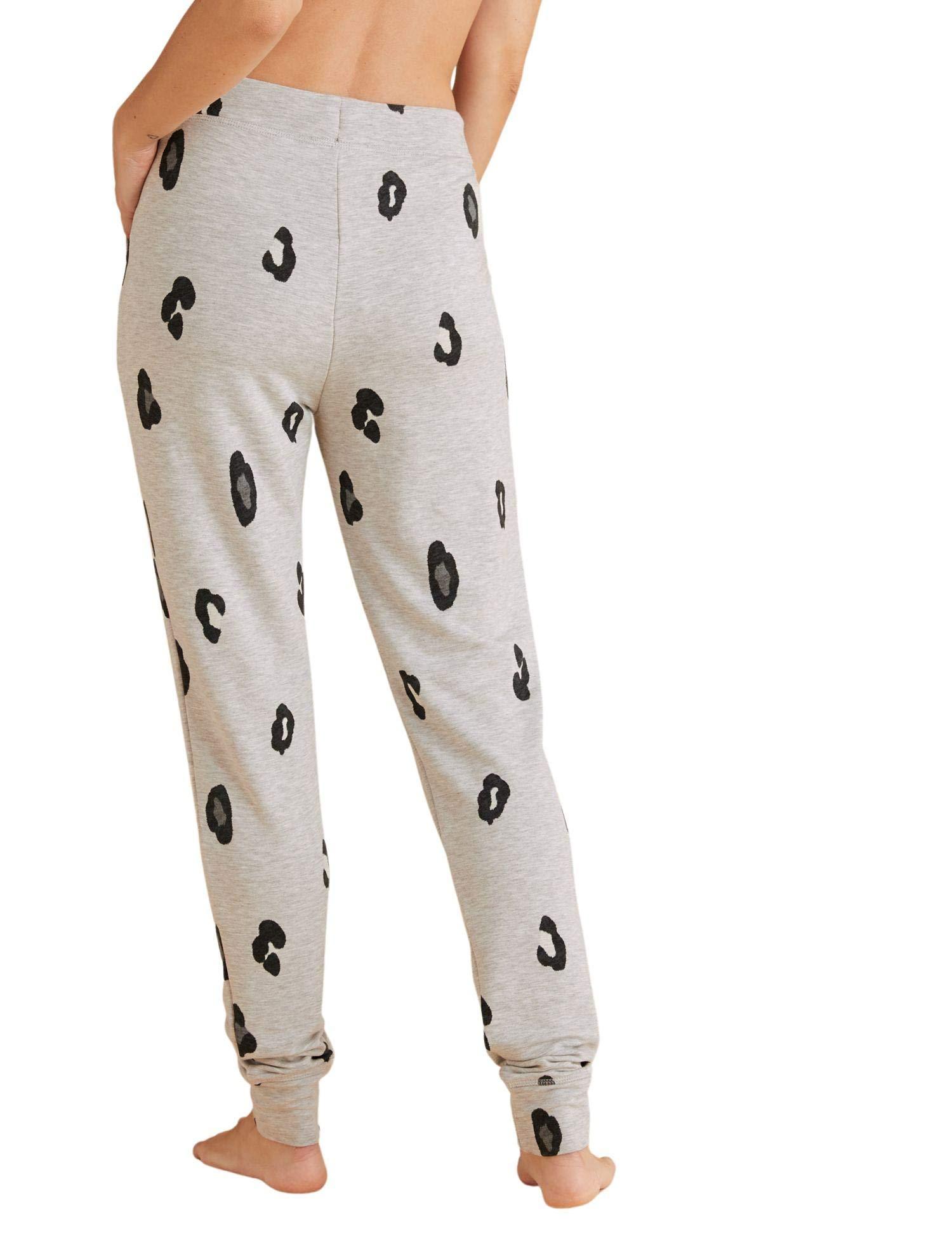 Marks & Spencer Marks and Spencer Women's Flexifit Loungewear Animal Print Cuffed Pajama Pant, Grey Mix, 12 Regular