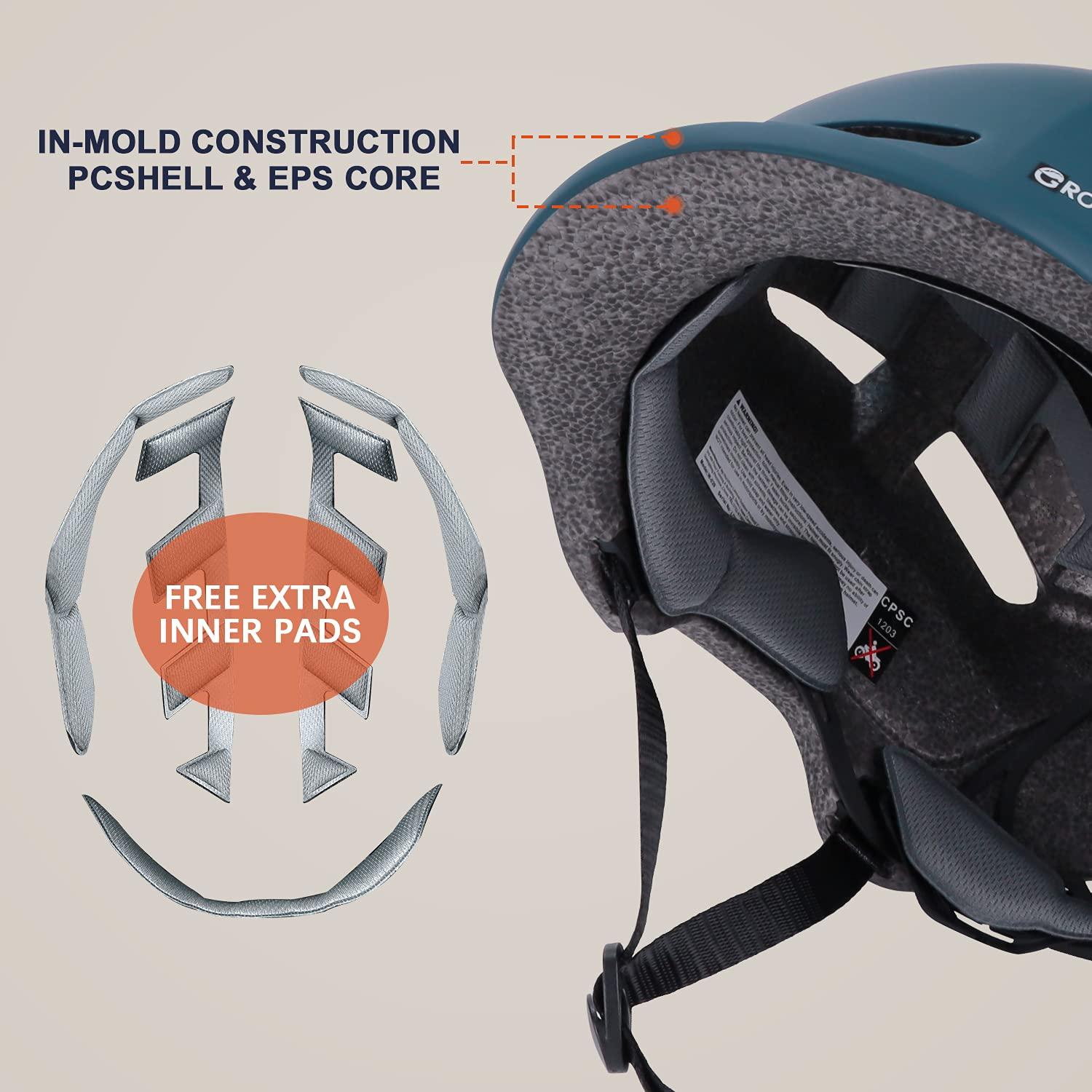 GROTTICO GROTTICO Adult Bike Helmet with Light - Dual Certified for Bicycle Scooter Skateboard Road Cycling Skating Helmet