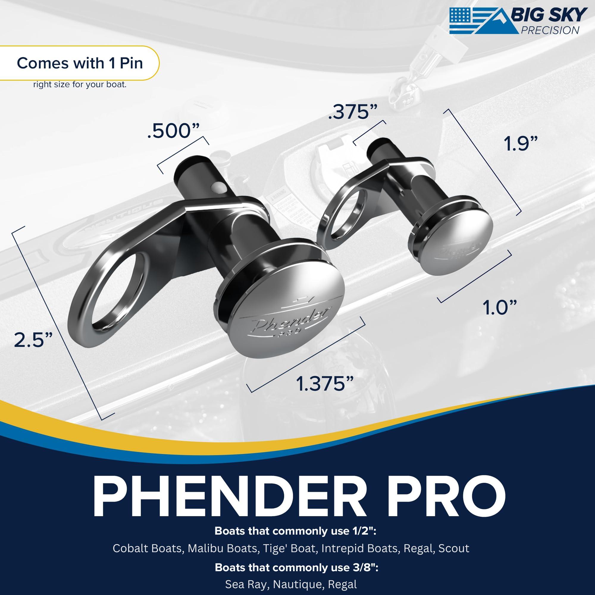 PHENDER PRO PHENDER PRO - 1/2\'\' Quick-Release Fender Set with Ergonomic Design | 316 Stainless Steel for Ultimate Corrosion Resistance (1 Receiver, 1 Pin)