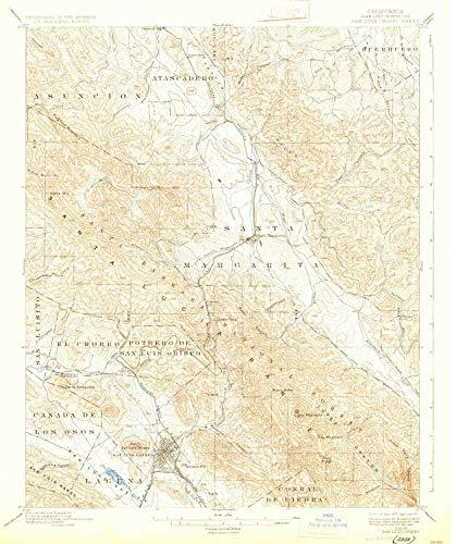 YellowMaps YellowMaps San Luis Obispo CA topo map, 1:62500 Scale, 15 X 15 Minute, Historical, 1897, Updated 1931, 19.8 x 16.6 in - Tyvek