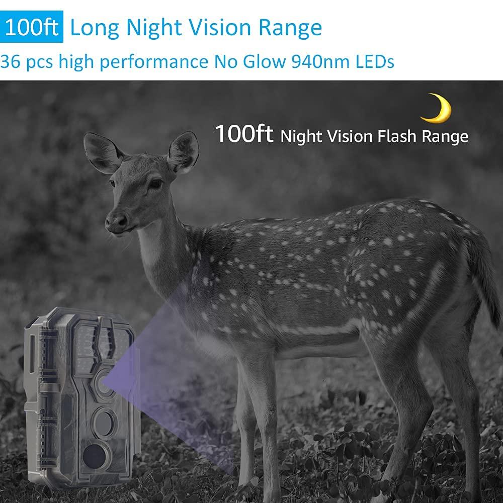 GardePro GardePro E5 Trail Camera, 48MP 1296p, Game Camera with Ultra Fast 0.1s Motion Activated, 100ft Night Vision, 90ft Detection Distance for Outdoor Wildlife Scouting, Hunting, Camo