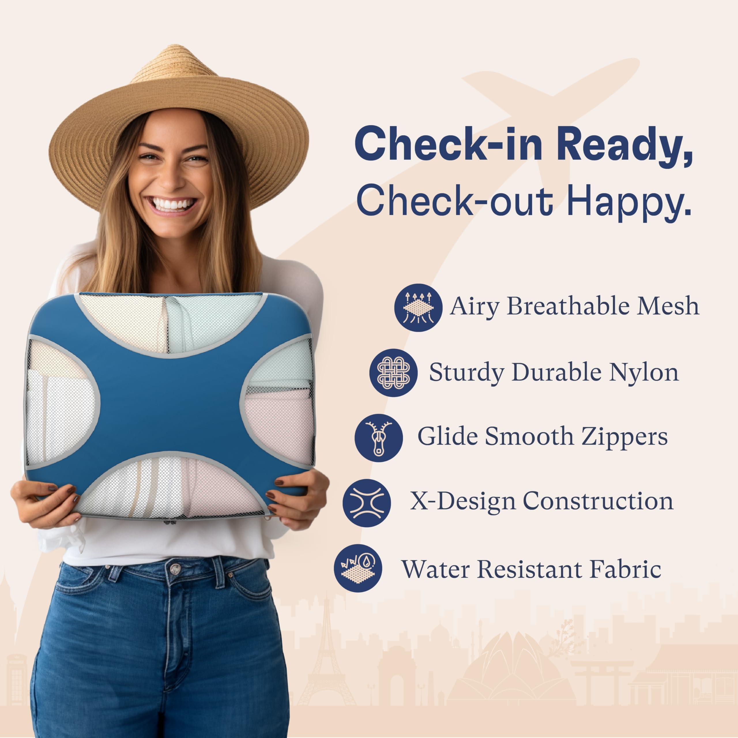 Shacke Shacke 5 Set Packing Cubes for Travel Lightweight Luggage Organizer (Navy)