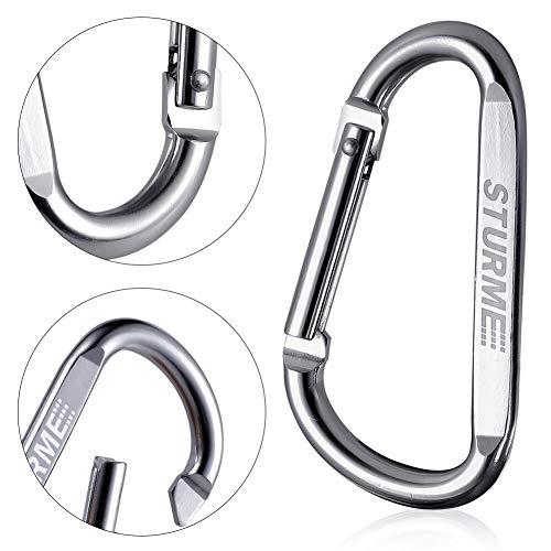 STURME 3\" Aluminum D Ring Carabiners Clip D Shape Spring Loaded Gate Small Keychain Carabiner Clip Set for Outdoor Camping Mini Lock Snap Hooks Spring Link Key Chain Durable Improved 12 PCS (Fuschia)