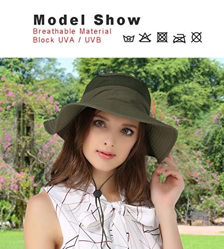 EONPOW EONPOW Fishing Hats Windproof UPF50+ UV Protection Bucket Beach Mesh Sun Hat 56-61cm Dark Gray