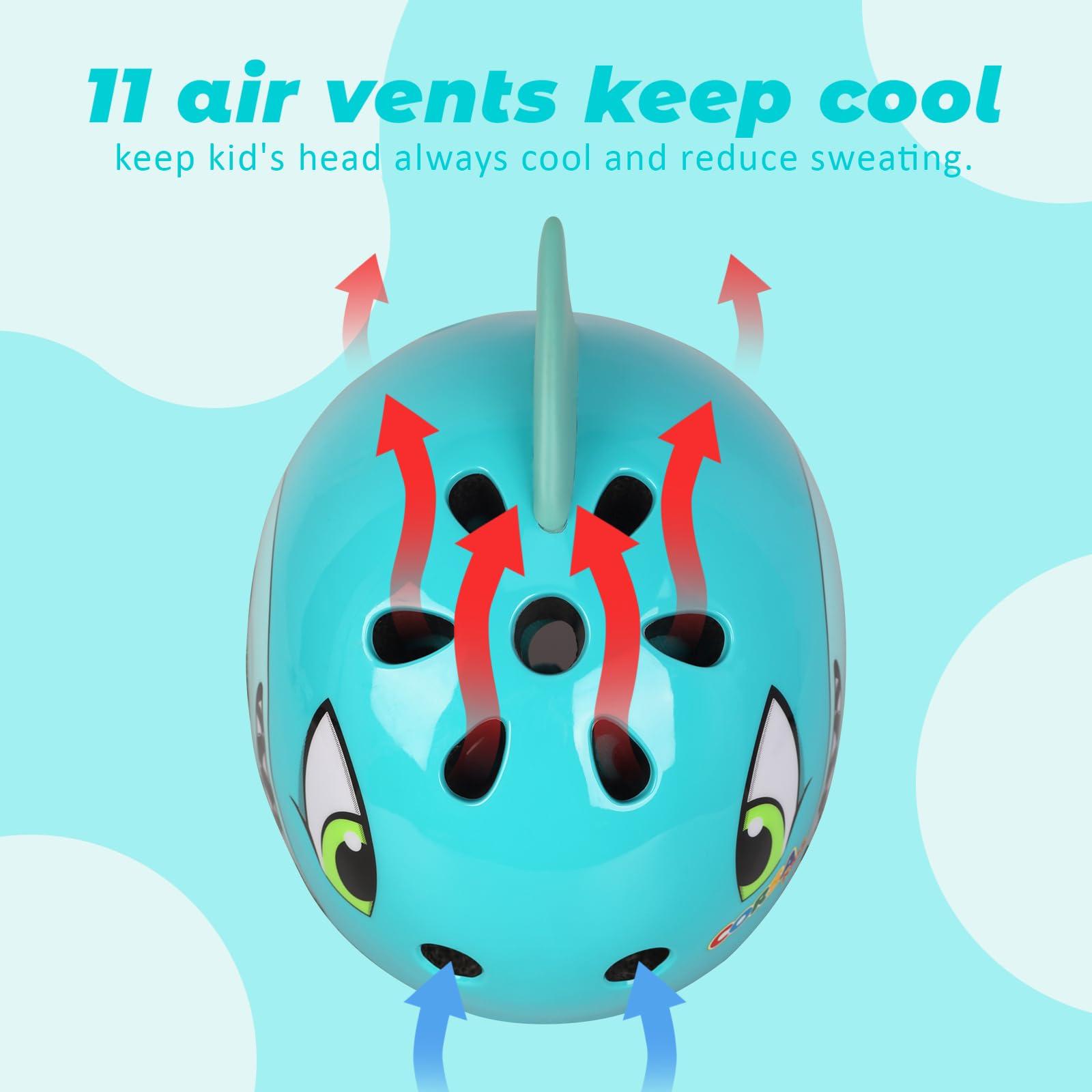 Atphfety Atphfety Toddler Kids Bike Helmet,Adjustable and Multi-Sport for Bicycle Scooter Skate,2 Sizes,from Toddler to Youth (Blue Shark)