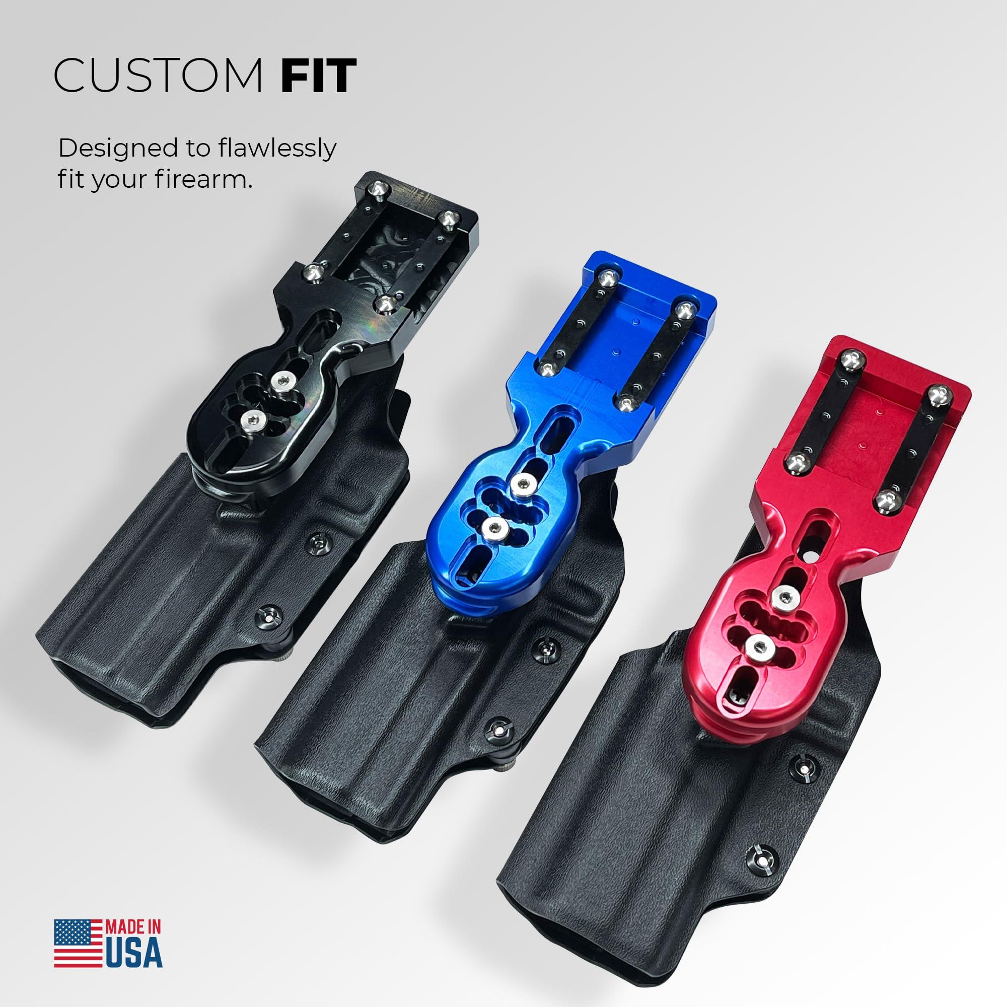 Black Scorpion Outdoor Gear Pro Heavy Duty Competition Holster fits Beretta 92XI SAO, SAO Gara, SAO Tactical, Squalo (Right-Hand Draw, Red/Carbon Fiber)