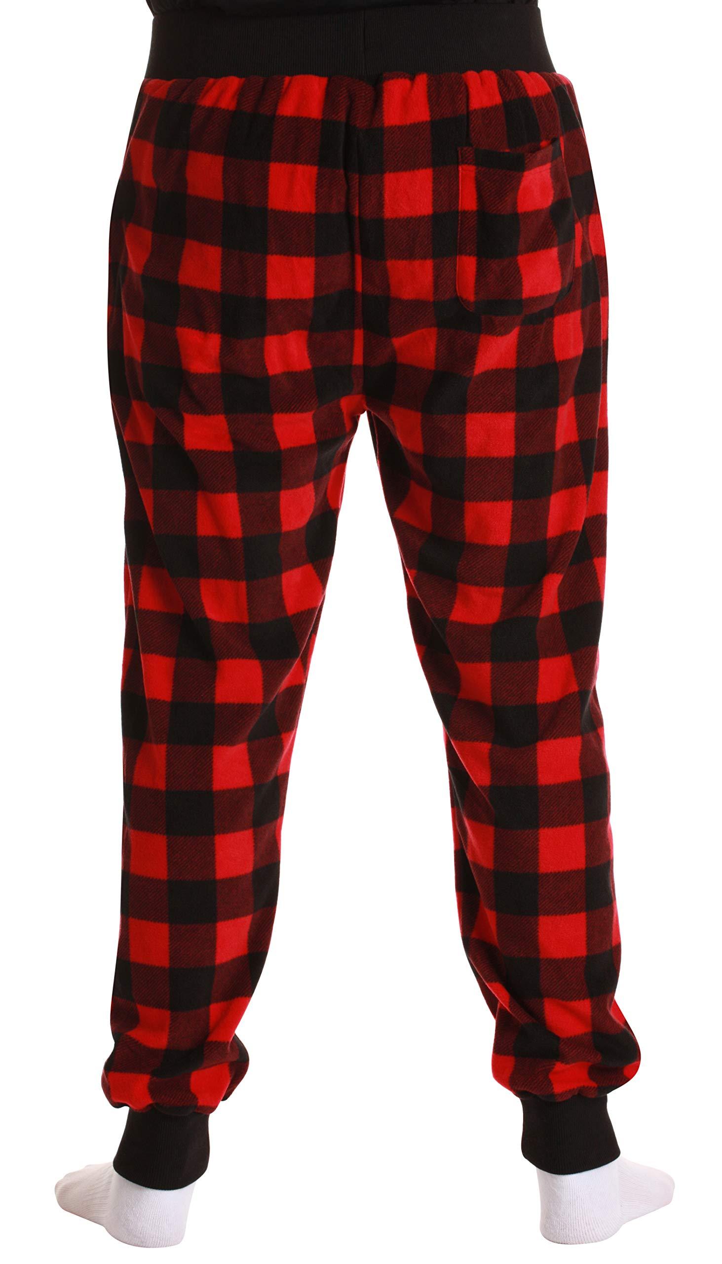 #followme #followme Men's Microfleece Jogger Pajama Pant 45912-10195-RED-L