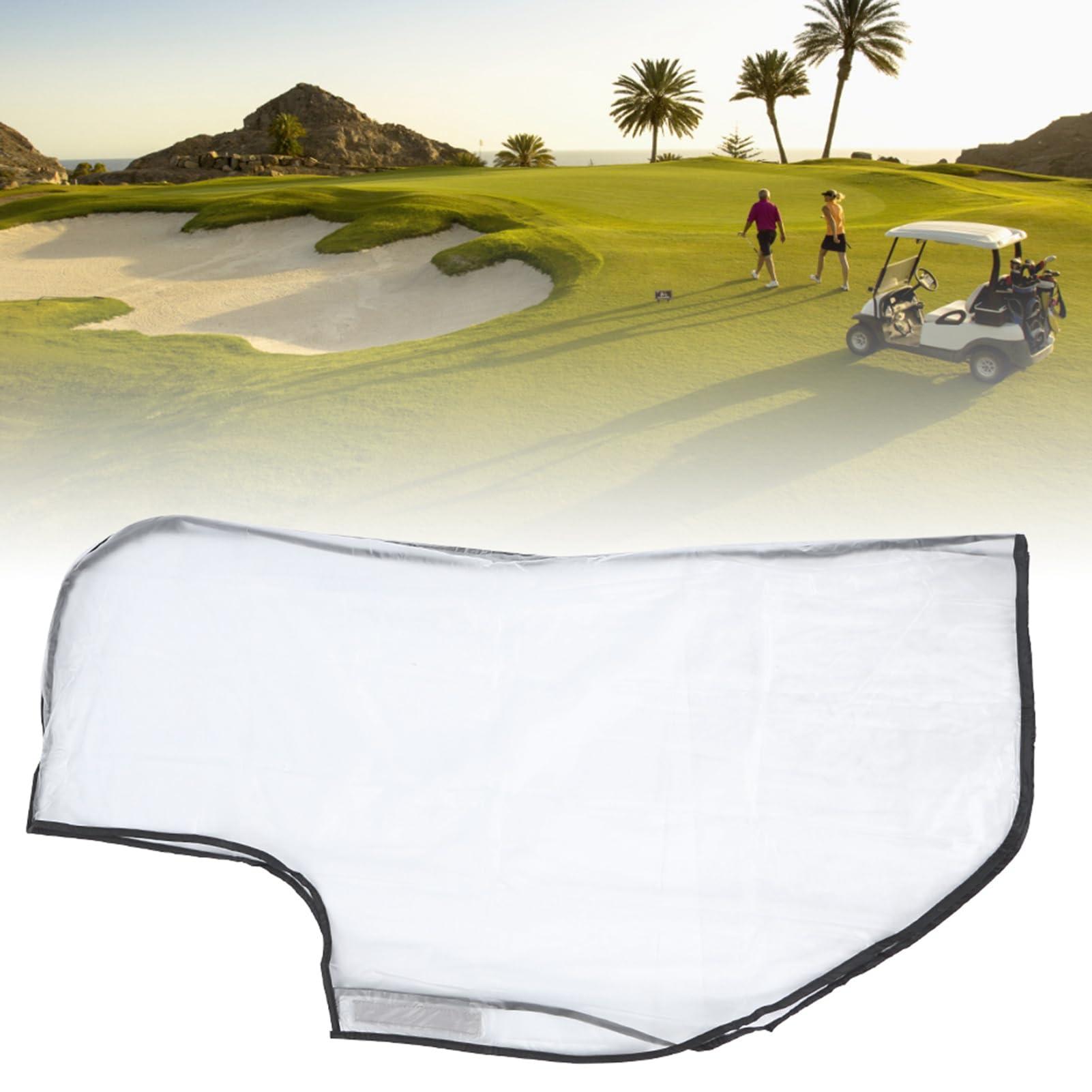 PerGar Golf Bag Rain Hood, Waterproof Golf Bag Rain Cover with Clear PVC, Golf Bag Rain Protection Cover for Golf Push Carts, Heavy Duty Club Bags Raincoat for Golfer