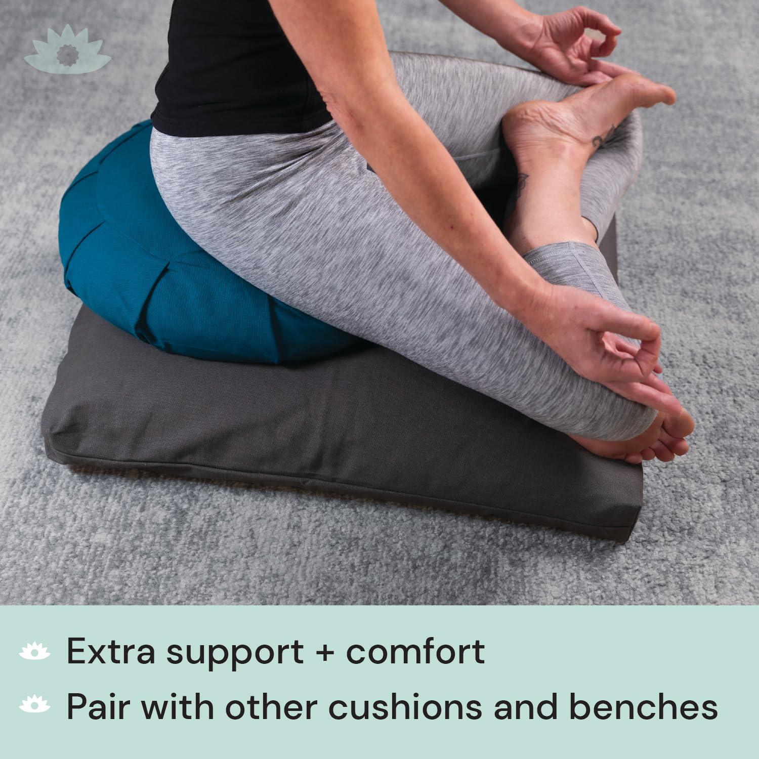 Waterglider International Waterglider International Zabuton, Eclipse line, Buckwheat Filled Meditation Cushion, 23" x 23" Avocado Green