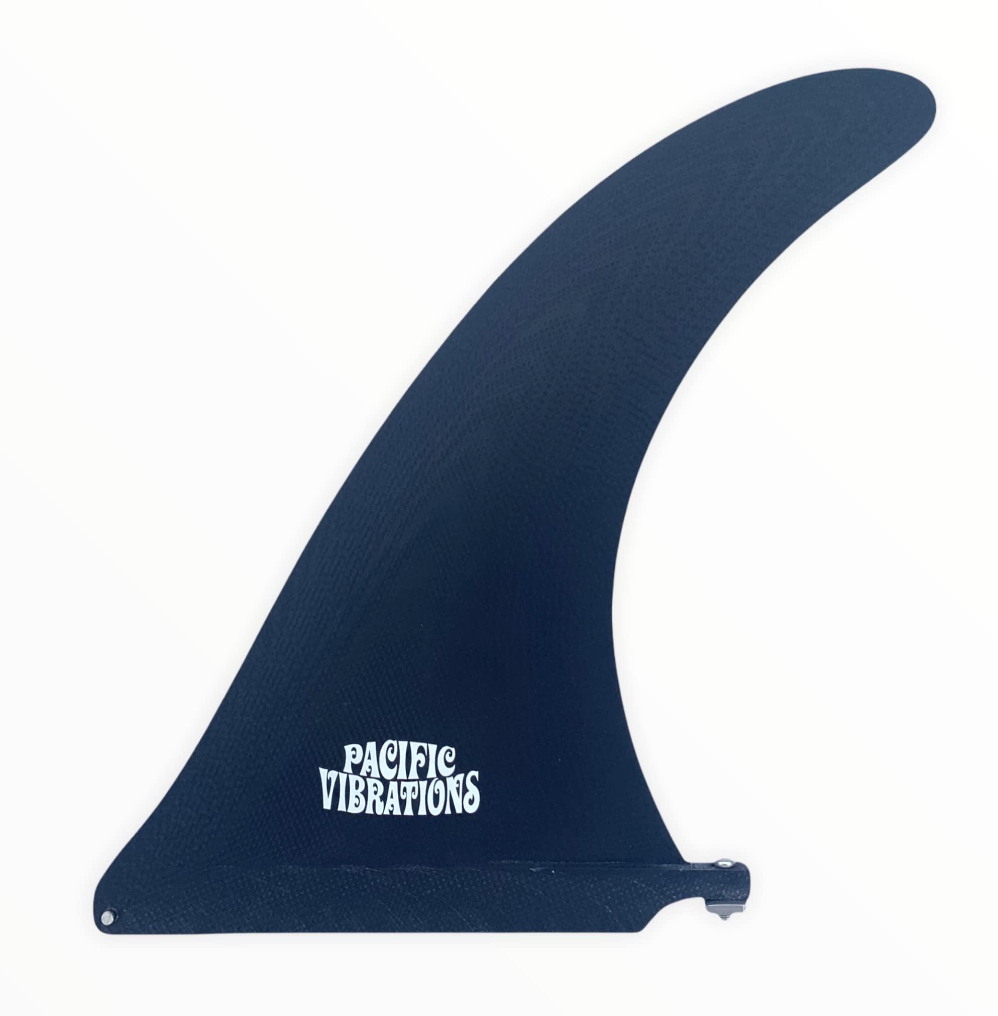 PACIFIC VIBRATIONS PACIFIC VIBRATIONS Longboard FIN Surfboard Greenough 4a Template Fiberglass (Black, 9\")