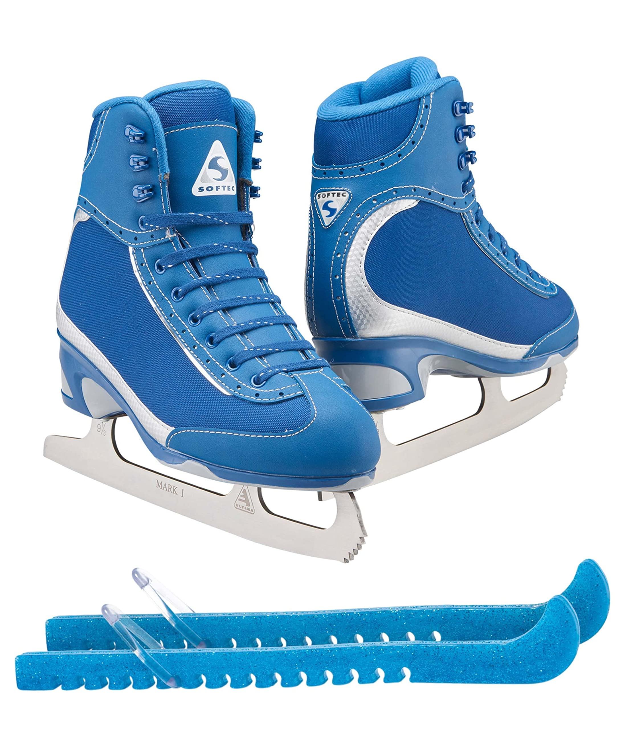 SKATE GURU Jackson Ultima Softec Vista ST3200 Figure Ice Skates for Women/Color: Navy + Skate Guards, Size: Adult 8 Bundle with Guardog Skate Guards