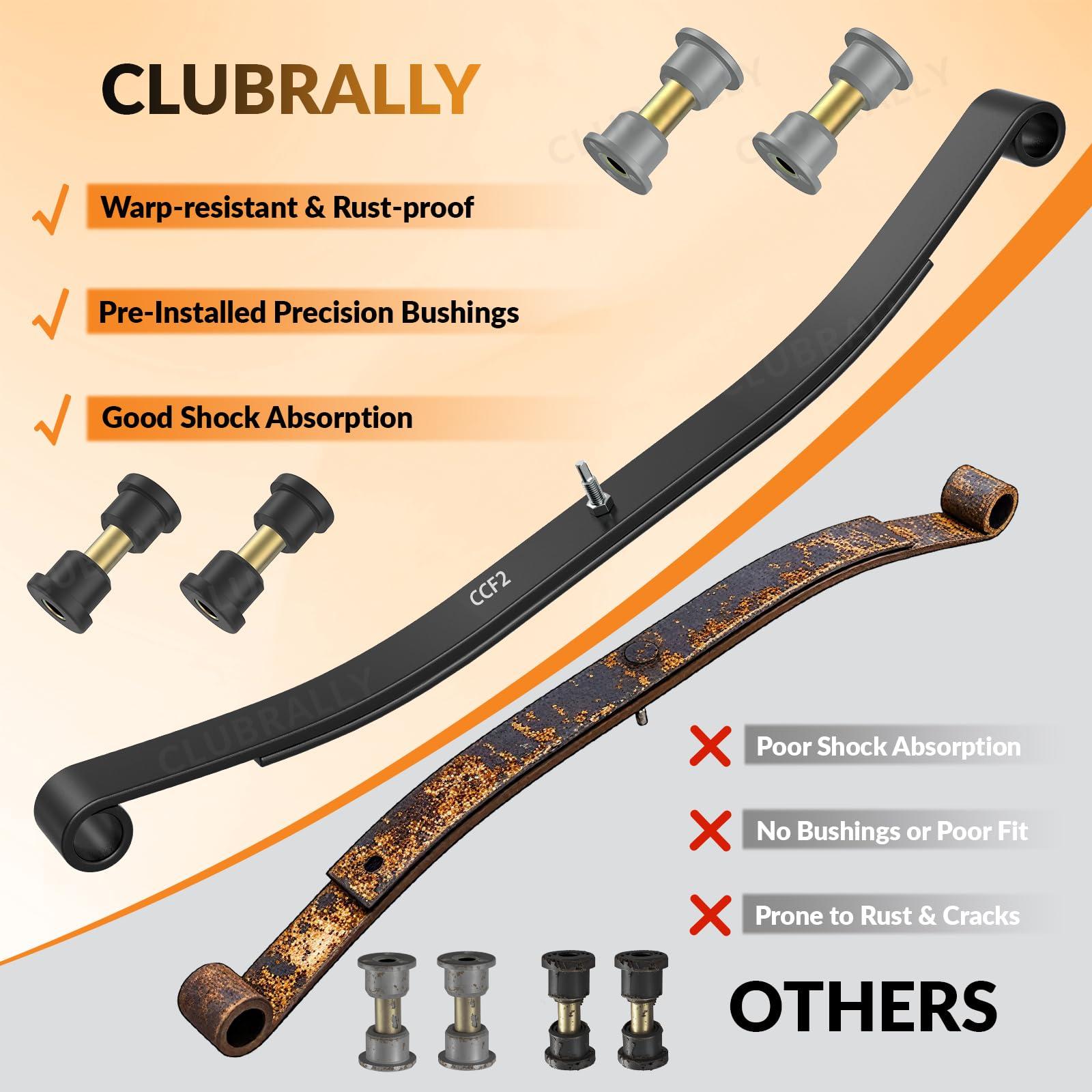 CLUBRALLY CLUBRALLY Club Car Golf Cart Front Leaf Springs with Bushing and Sleeve Kit for Club Car DS & Precedent Golf Carts 1012030 103628801