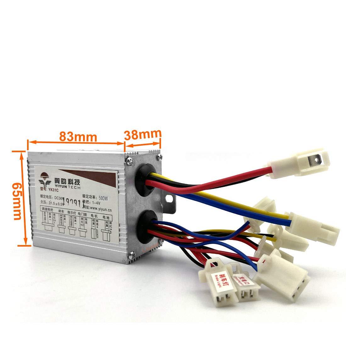 L-faster 36V48V 500W Electric High Speed Motor Kit Electric Scooter UNITEmotor Conversion Kit Replacement Motor Upgrade Set (36V Thumb kit)