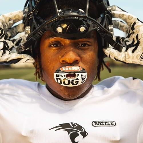 Battle Battle Sports Oxygen Football Mouthguard - Football Mouth Guard with Strap, Superior Airflow & Better Performance, Maximum Breathability, Works with Braces
