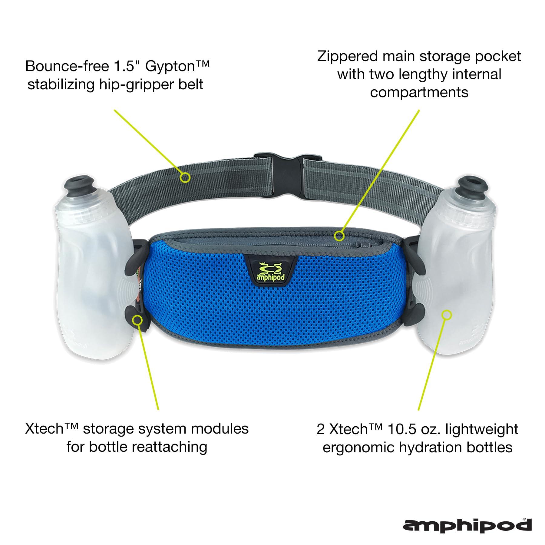 Amphipod Amphipod RunLite Xtech 10K Hydration Belt, Ultra Runners Waist & Hydration Belt for Endurance Running, Racing, Men & Women - Cobalt - 21 oz