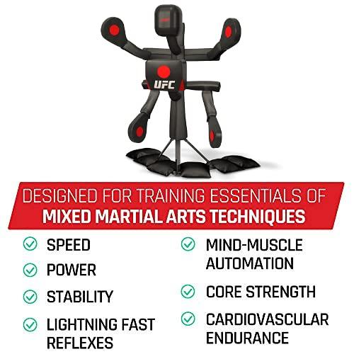 BAS UFC BAS Body Action System Deluxe - Professional Freestanding Home Training Equipment System for MMA, Kickboxing, Muay Thai and Martial Arts - Adjustable Punching and Kicking Pads