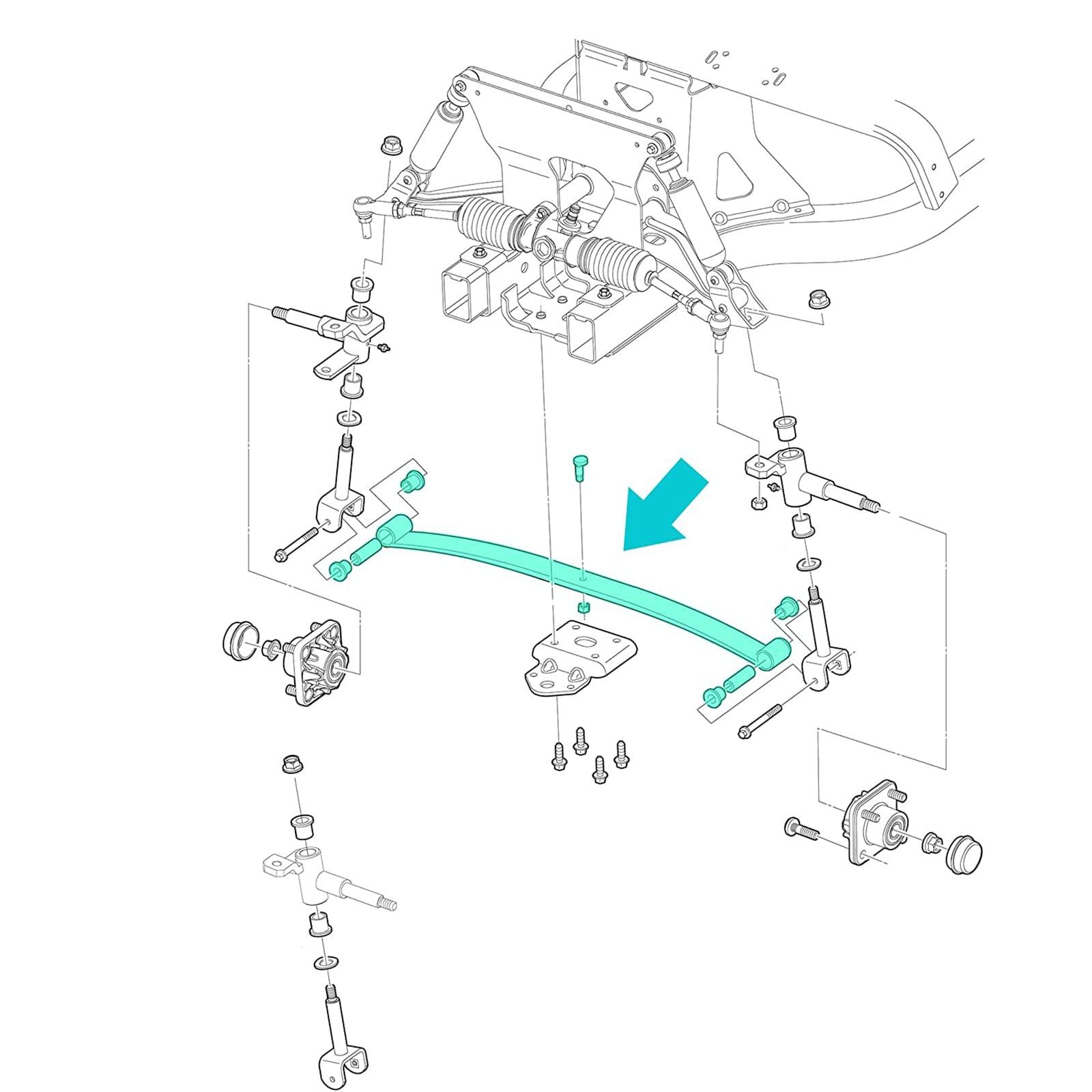 CLUBRALLY CLUBRALLY Club Car Golf Cart Front Leaf Springs with Bushing and Sleeve Kit for Club Car DS & Precedent Golf Carts 1012030 103628801