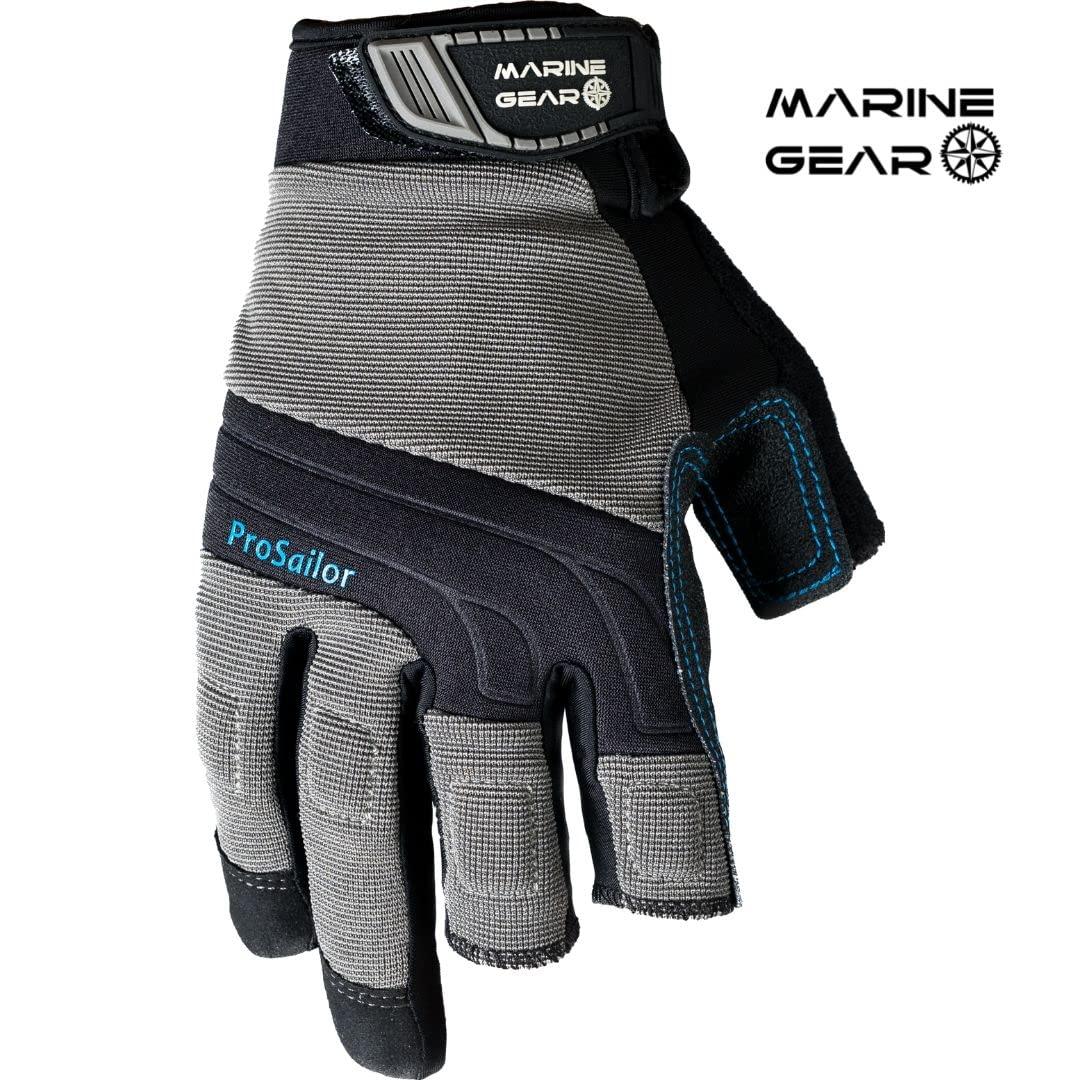 Marine Gear Marine Gear Sailing Gloves (Small) - 3-Finger Dexterity Sailing Gear with Better Grip, Neoprene and Padded Knuckles, Reinforced Pressure Points