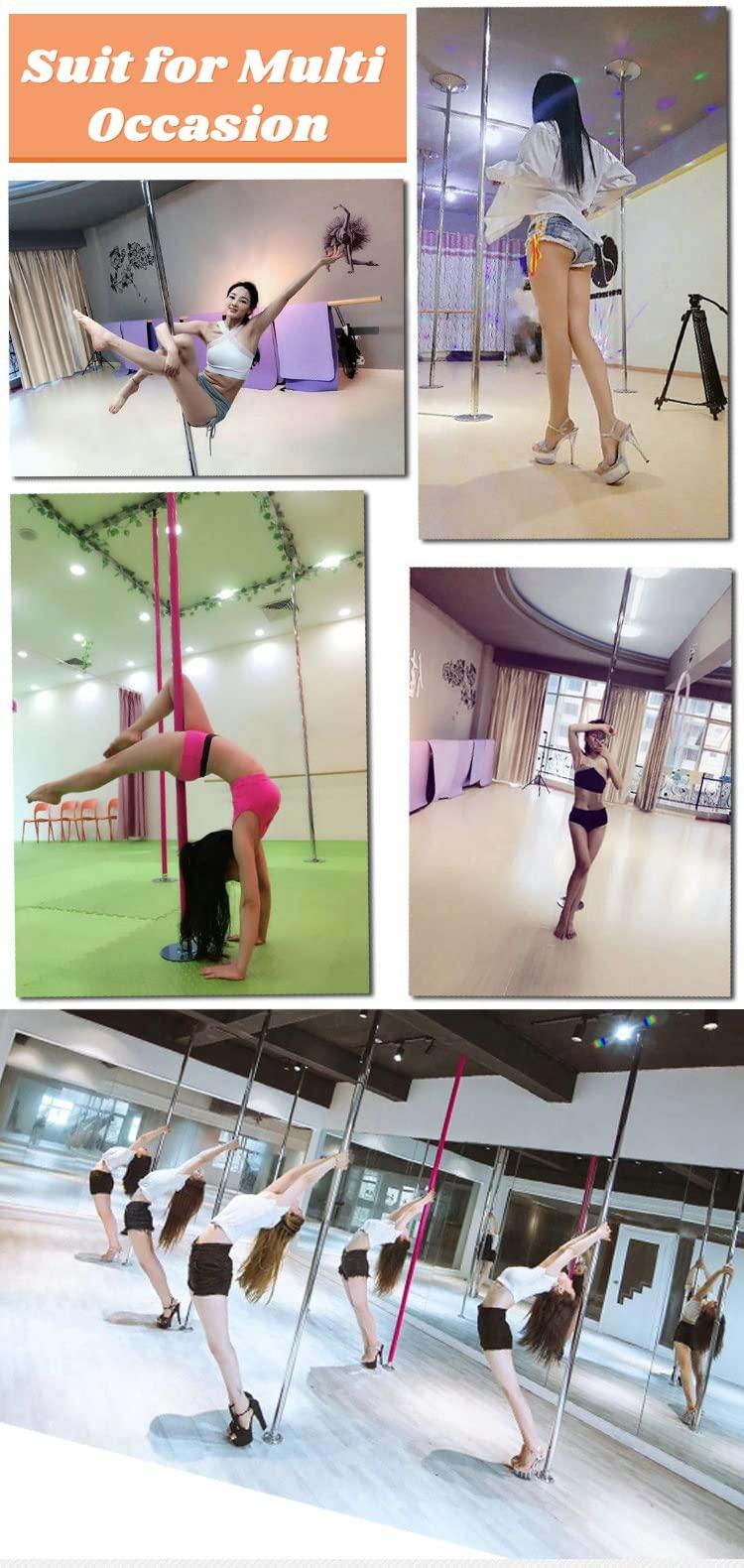 WAHHWF WAHHWF Chromed Steel Stripper Pole for Home 9ft 10ft 11ft 12ft Ceiling - Professional Spinning Dancing Pole for Apartment Gym Club, Portable Dance Pole Extension 45mm (Size : 320cm-335CM/10.5ft-11ft)
