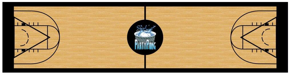 PartyPongTables.com PARTYPONG 8-Foot Beer Pong Table - Basketball Court Graphic