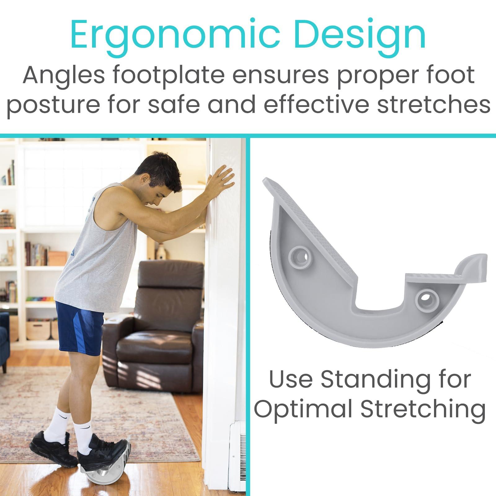 Vive Vive Foot Rocker - Calf Stretcher for Achilles Tendinitis, Heel, Feet, Shin Splint, Plantar Fasciitis Pain Relief - Stretches Strained Leg Muscle - Ankle Wedge Stretch Improves Flexibility (Small)