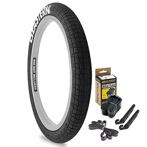 Eastern Bikes Eastern Bikes Throttle 20 inch BMX Tires Available with or Without Tubes, 2.2, 2.3 and 2.4 Inch Widths, White or Yellow Logo. (2.3\" White Logo, 1 Pack with Tubes)