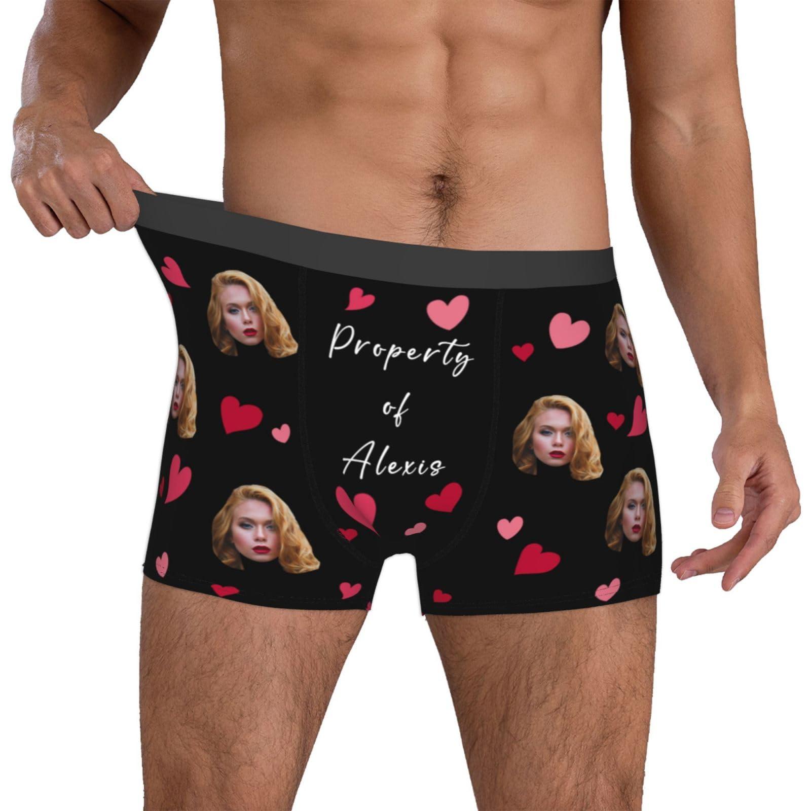 Byxhuc Byxhuc Custom Underwear for Men, Personalized Boxers with Face, Funny Boxer Briefs, Gifts for Husband Son Boyfriend on Birthday Anniversary Christmas