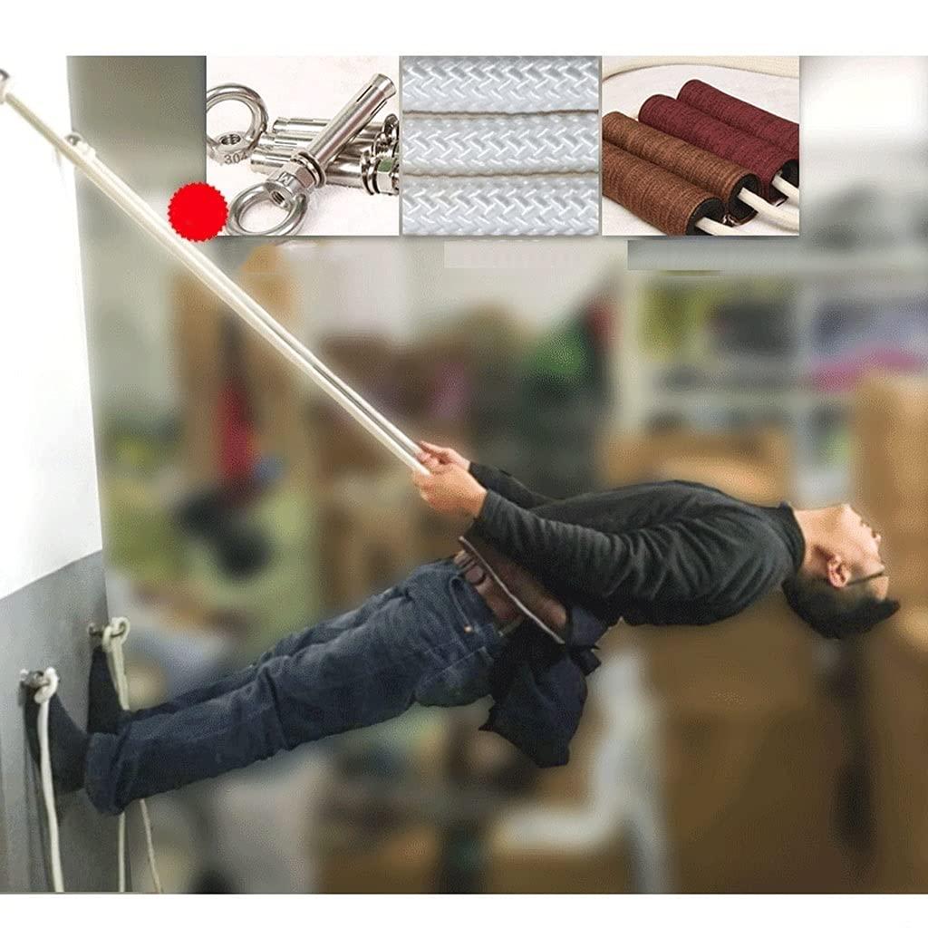 DLT Iyengar Yoga Wall Ropes Sling Kit, Included 16mm Diameter White Cotton RopeX4, Stainless Steel Lifting Eyebolts, Brown Linen Cylinder CoverX4, Ideal For Inversion Exercises ( Size : Expansion boltX4 )