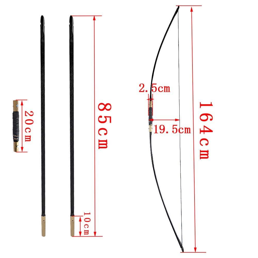 SHARROW SHARROW Archery Traditional Wood Long Bow 25-70lbs Takedown Recurve Bow Hunting Bow Right and Left Hand for Outdoor Shooting and Target Practice (70lbs)