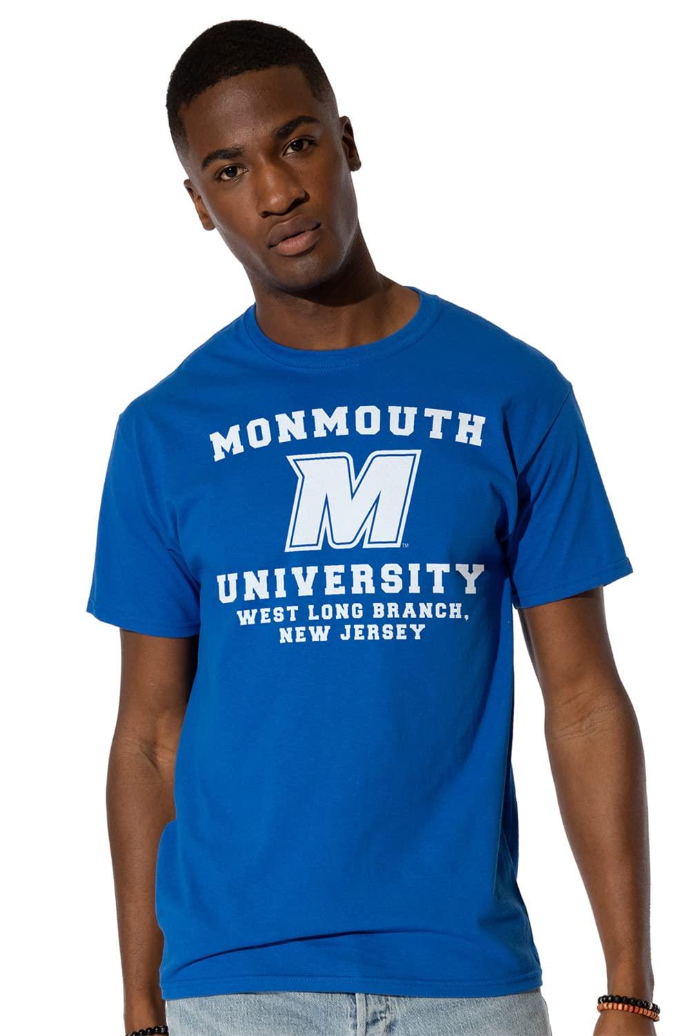 LOGOVISION Monmouth University Official Circle Logo Short Sleeve Mens Cotton T-Shirt,Royal, Small