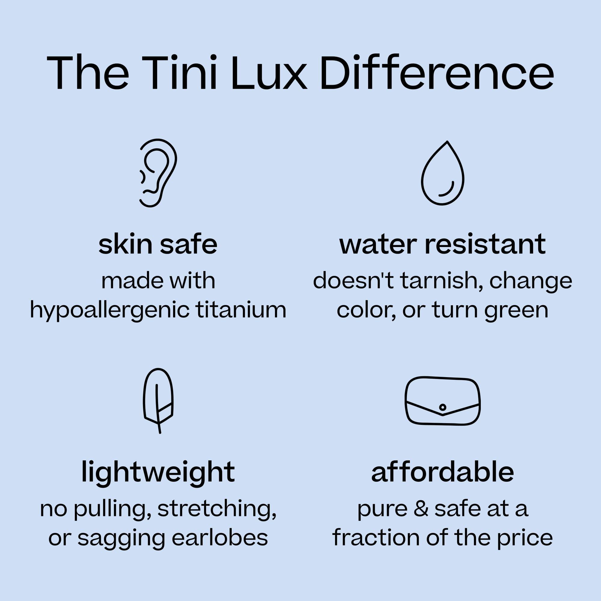 Tini Lux Tini Lux | Hypoallergenic Earrings | Titanium Priya Heart Studs | Silver | Titanium Stud Earrings for Women | Earrings Studs, Sensitive Ears, Trendy Womens Earring Set