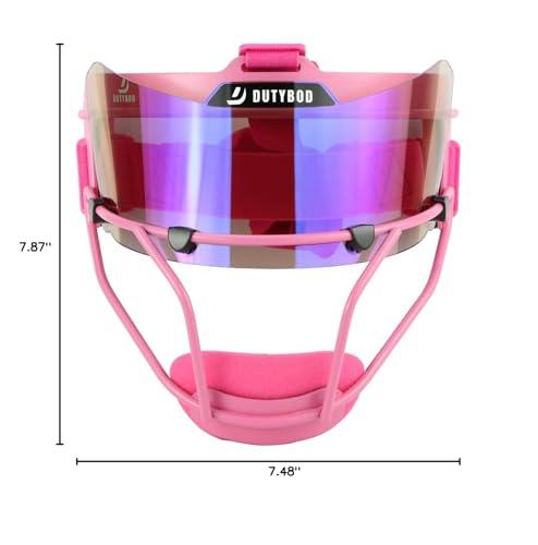 DUTYBOD DUTYBOD Softball Face Mask Lightweight and Comfortable with Wide Field Vision fit All Ages - Durable and Safety Softball Face Mask sets (Pink-Blue)