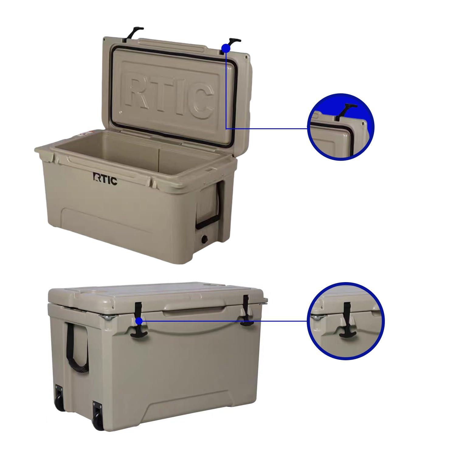 Nicoc Nicoc 2 Pcs Replacement Lid Latches Cooler Accessories, Standardized Cooler Latches Replacement for Rtic, Yeti, Durable Easy to Install Cooler Accessories (Black)