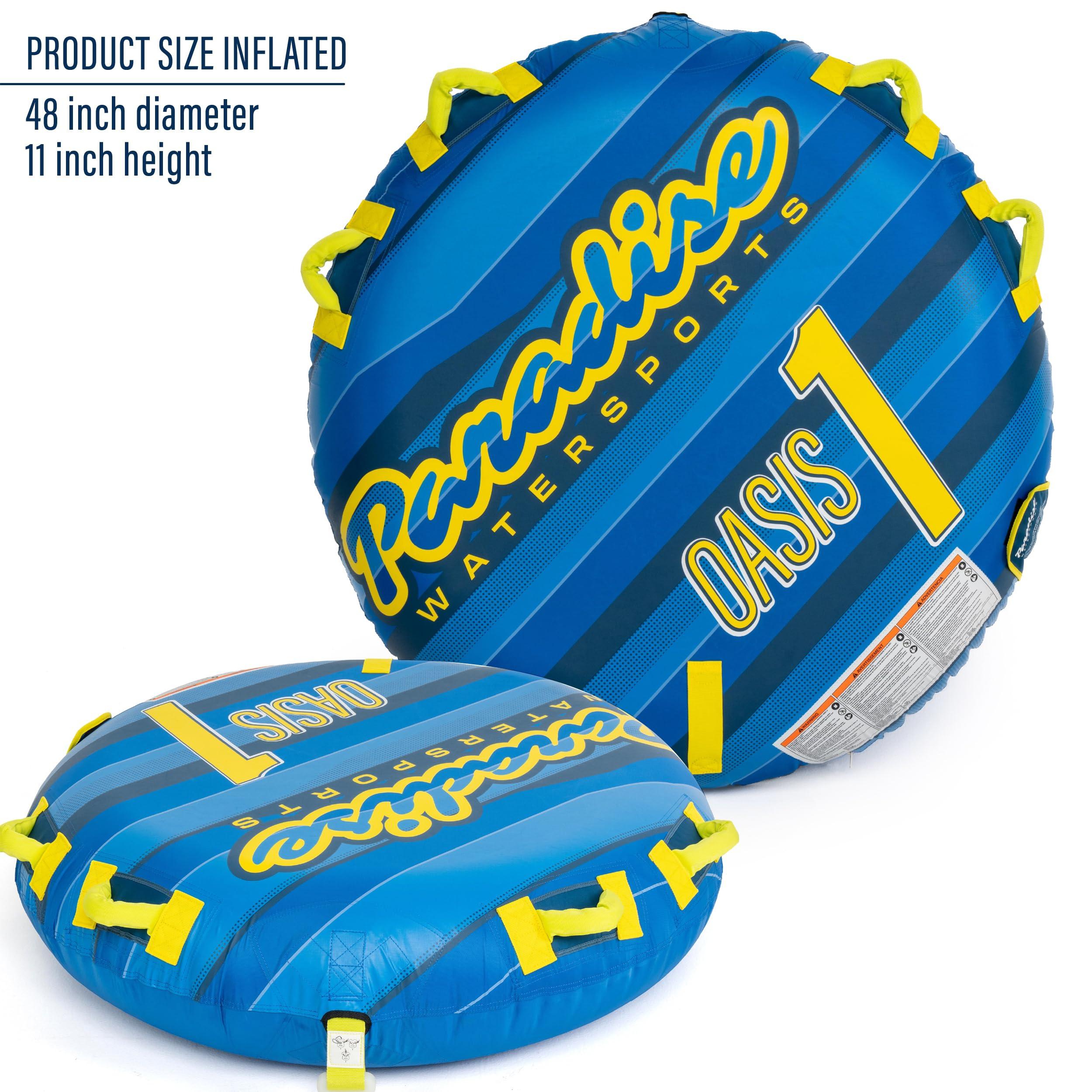 NorEast Outdoors NorEast Outdoors Paradise Water Sports - Oasis Towable Tube for Boating - 1 Rider, Blue/Yellow