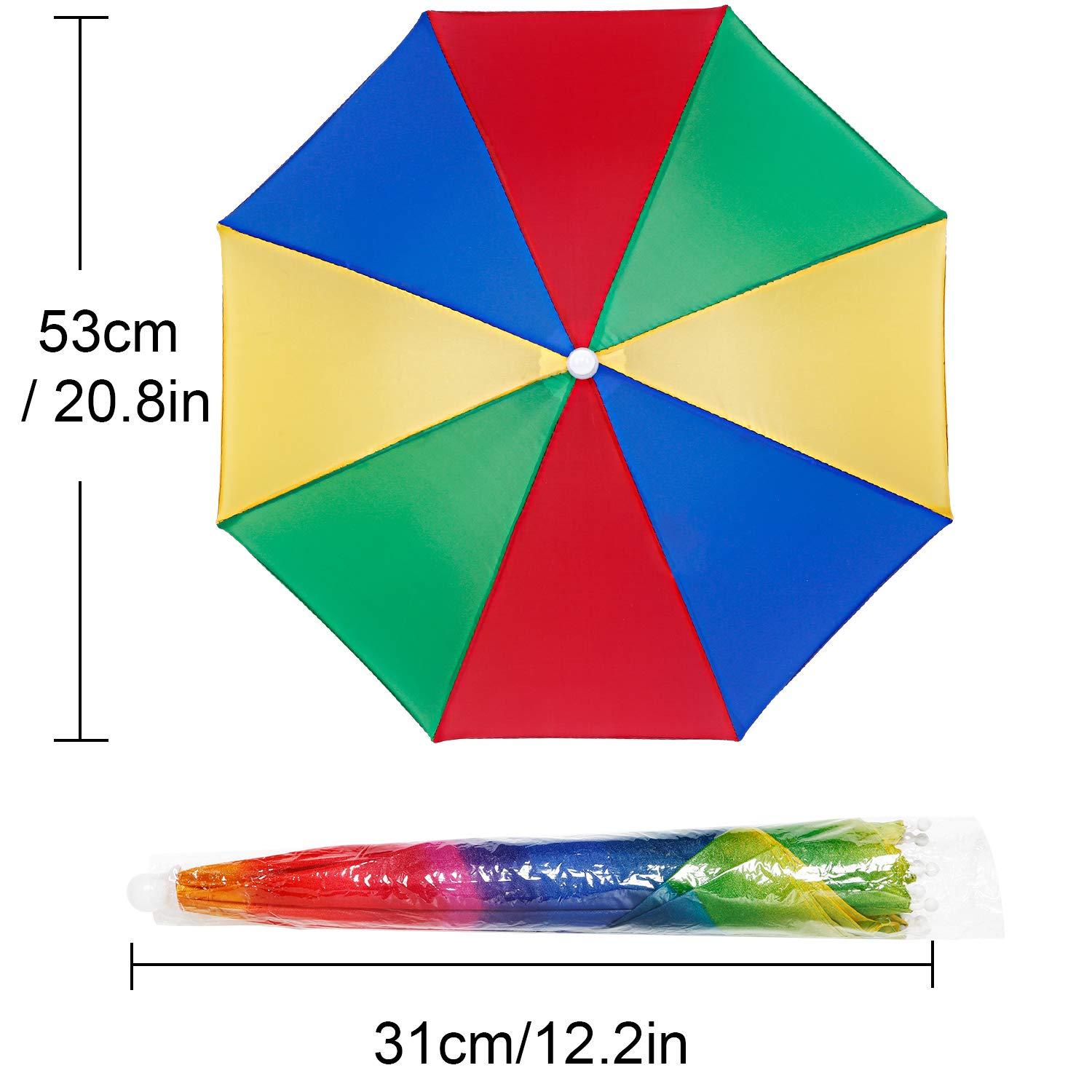 Syhood Syhood 3 Pieces Rainbow Umbrella Hats Camouflage Fishing Cap Beach Umbrella Headband(Style A)