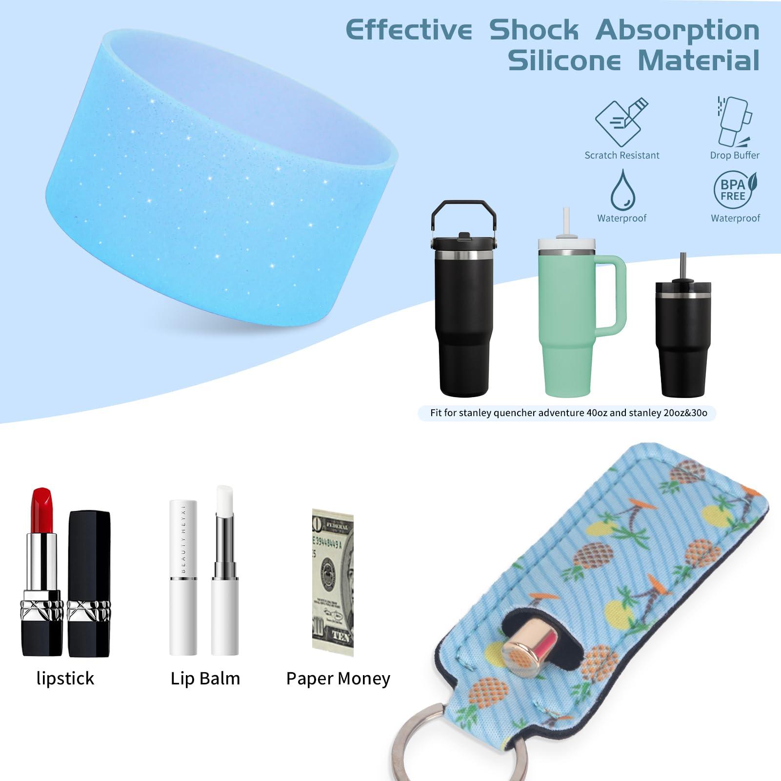 JUNIQUTE 6PCS Use for Stanley Cup Tumbler Accessories 40oz 30oz,Compatible with Stanley Cup Tumbler Water Bottle Handle Sling Strap for Carrying (blue)