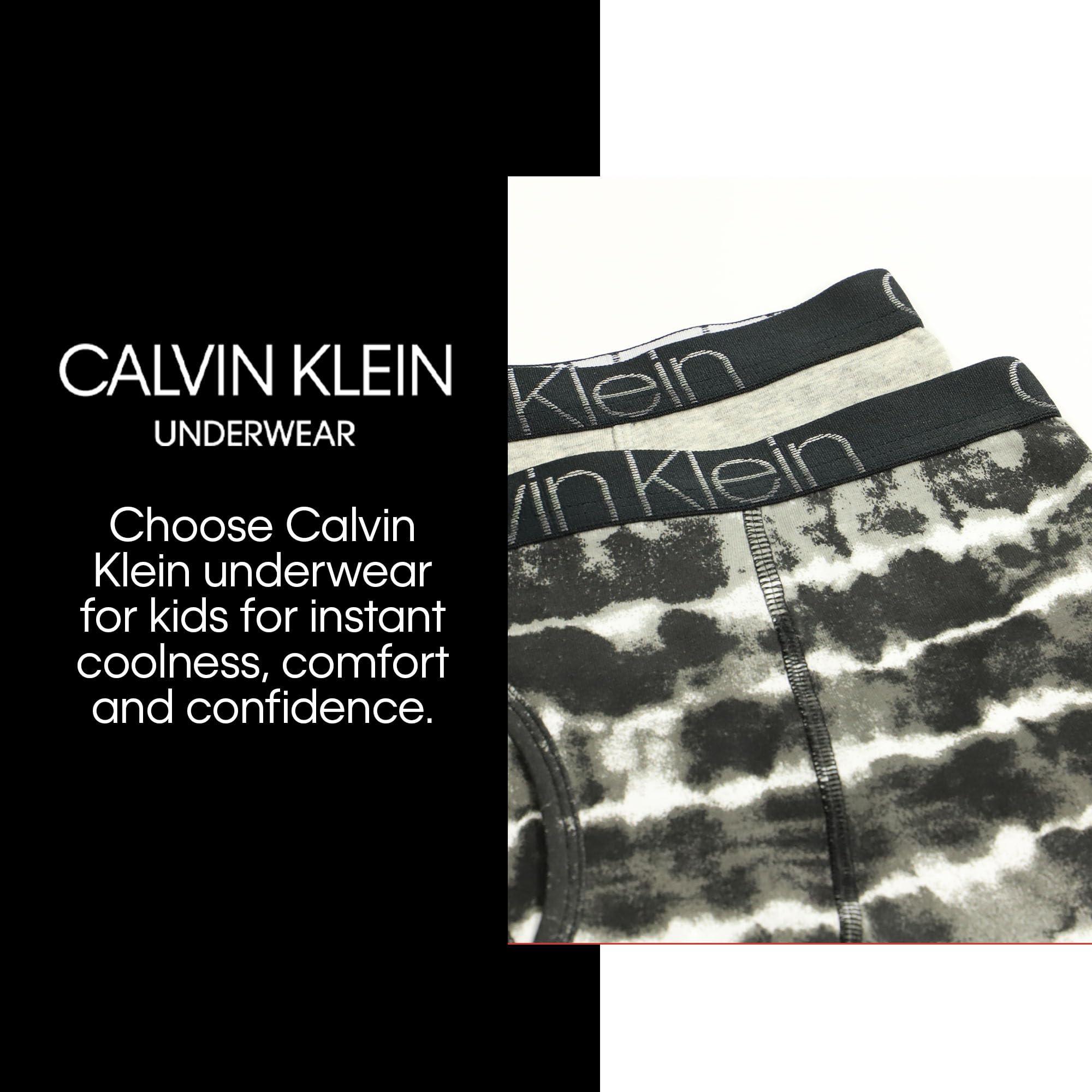 Calvin Klein Calvin Klein Boys Boxer Brief Underwear 4-Pack, White/Blue Stripe, Medium