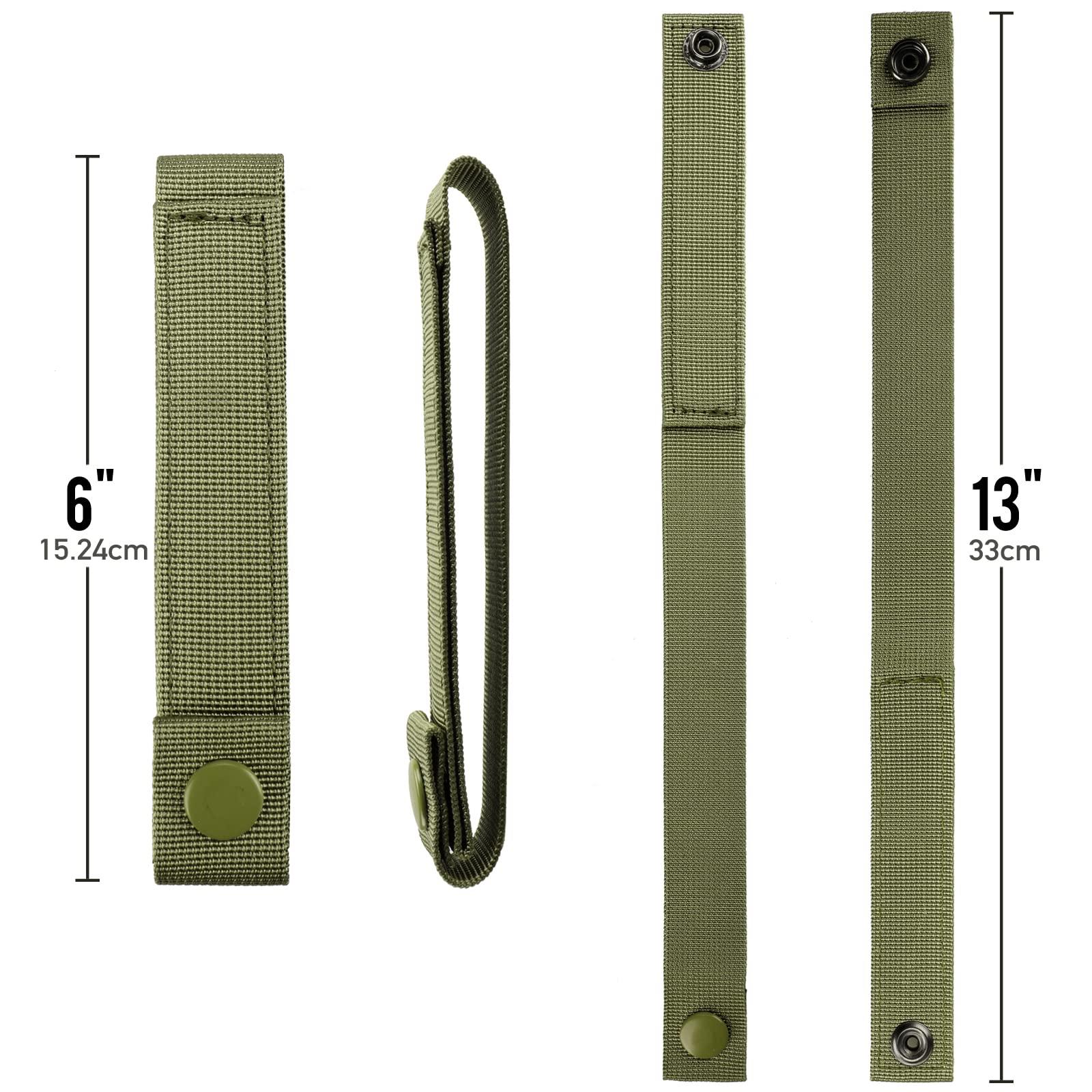 WYNEX WYNEX Molle Strap 6 inch, Tactical Molle Strap Molle Webbing Straps Attachment Snap Strap Nylon Thumb Snap Straps 4 Packs