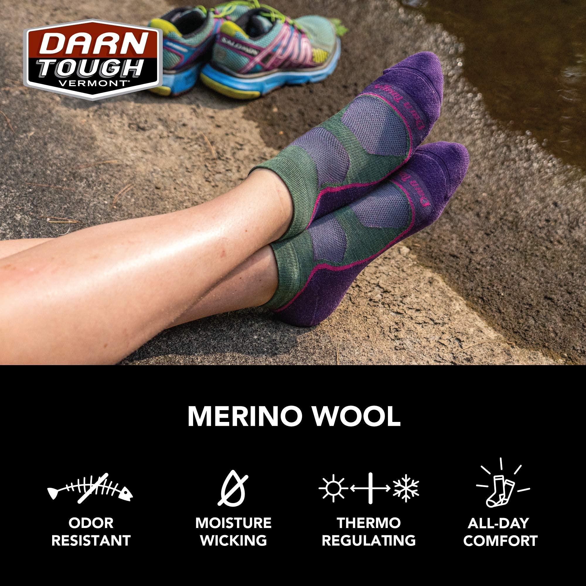 Darn Tough Vermont Darn Tough Vermont Women's Hiker 1/4 Midweight with Cushion Hiking Sock (Style 1958) - Blue/Dusk Denim, Small