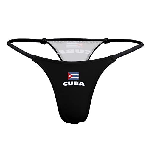 BAIKUTOUAN BAIKUTOUAN Cuban Flag Women\'s G-String Thongs Sexy Sleek T-Back Panties Panty L