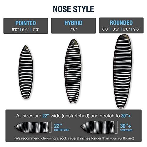 Ho Stevie! Ho Stevie! Surfboard Sock Cover - Light Protective Bag for your Surf Board (Black/White, 10\'6\")