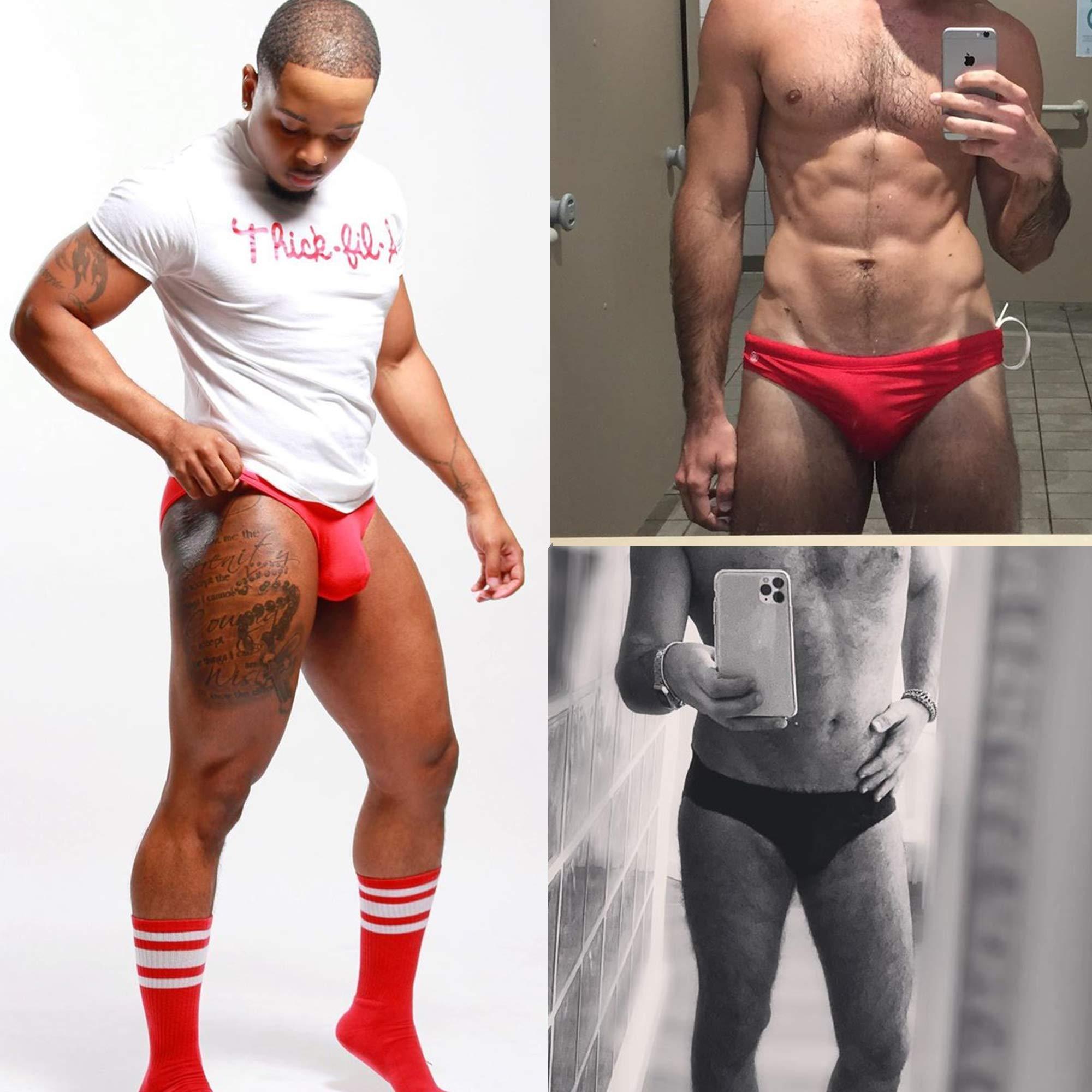 Avidlove Avidlove Men Underwear Micromodal Bikinis 4 Pack Briefs M Black + Red