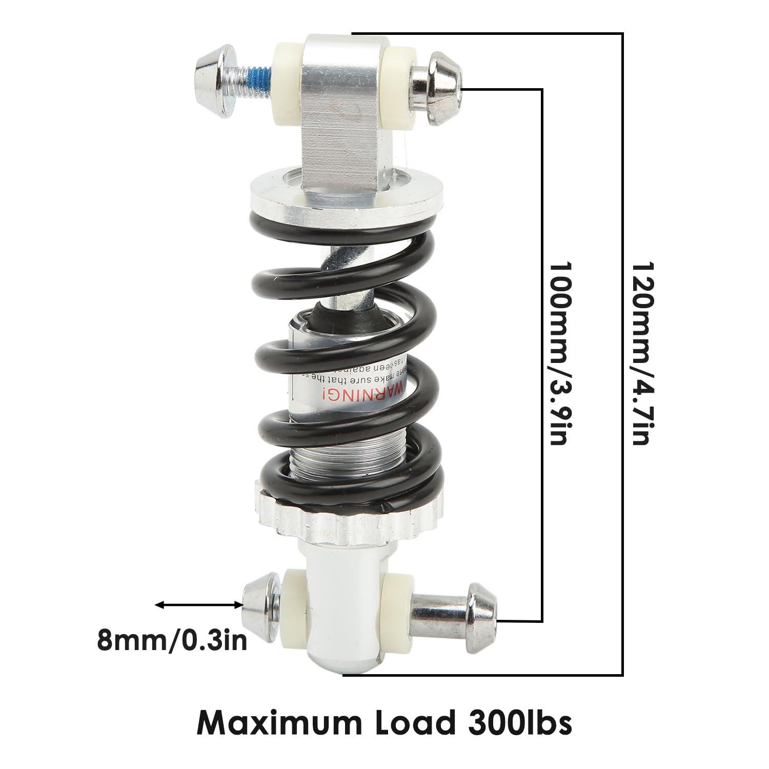 Tissting Tissting Bike Rear Shock Absorber 100mm 300lbs 8mm Hole Universal Electric Scooter Damping Suspension Spring Shock Damper for Dirt Bike, Electric Bikes, Mini Motorcycle, ATV