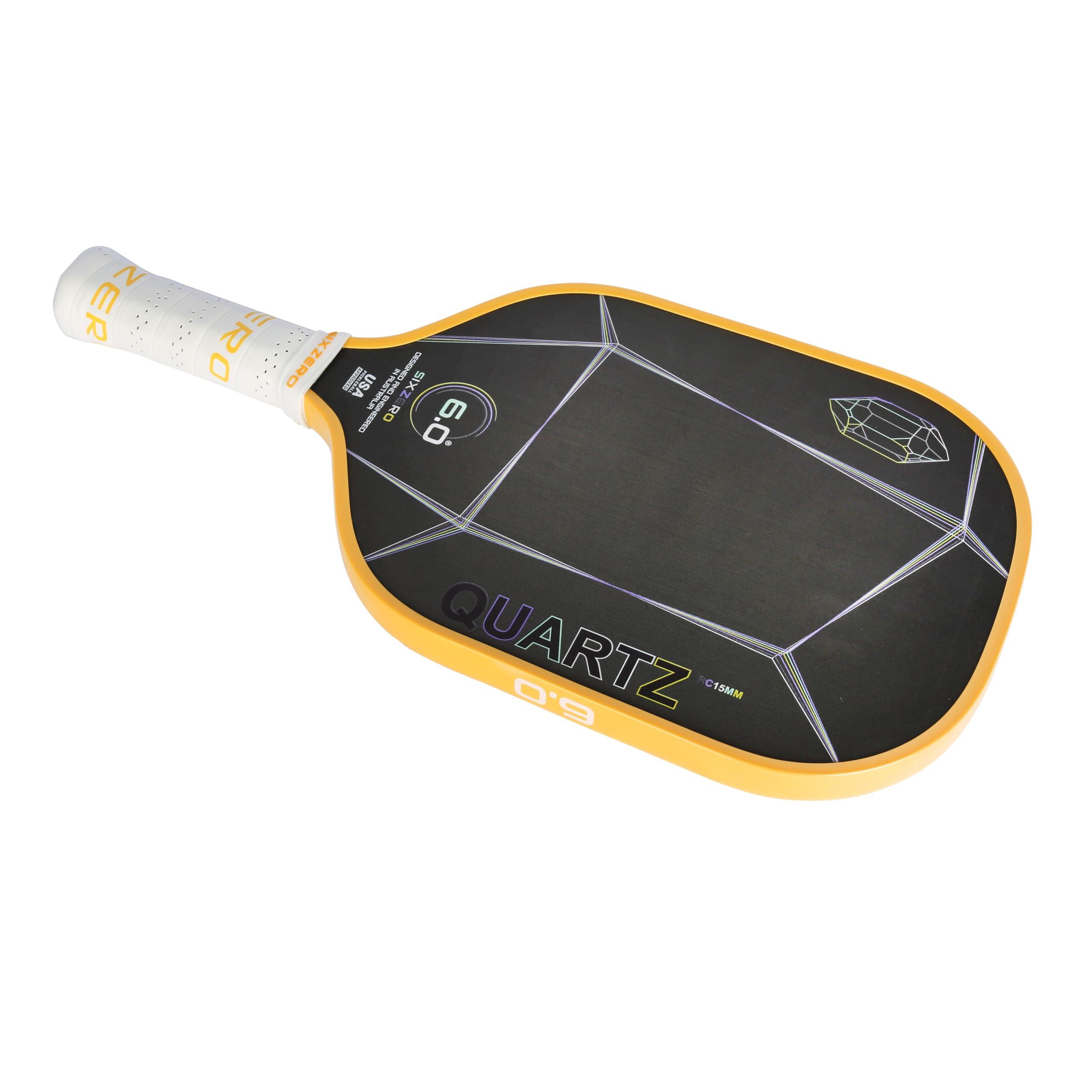 Six Zero Six Zero Quartz Pickleball Paddle - Affordable, Premium Construction, Raw Carbon (Citrine)