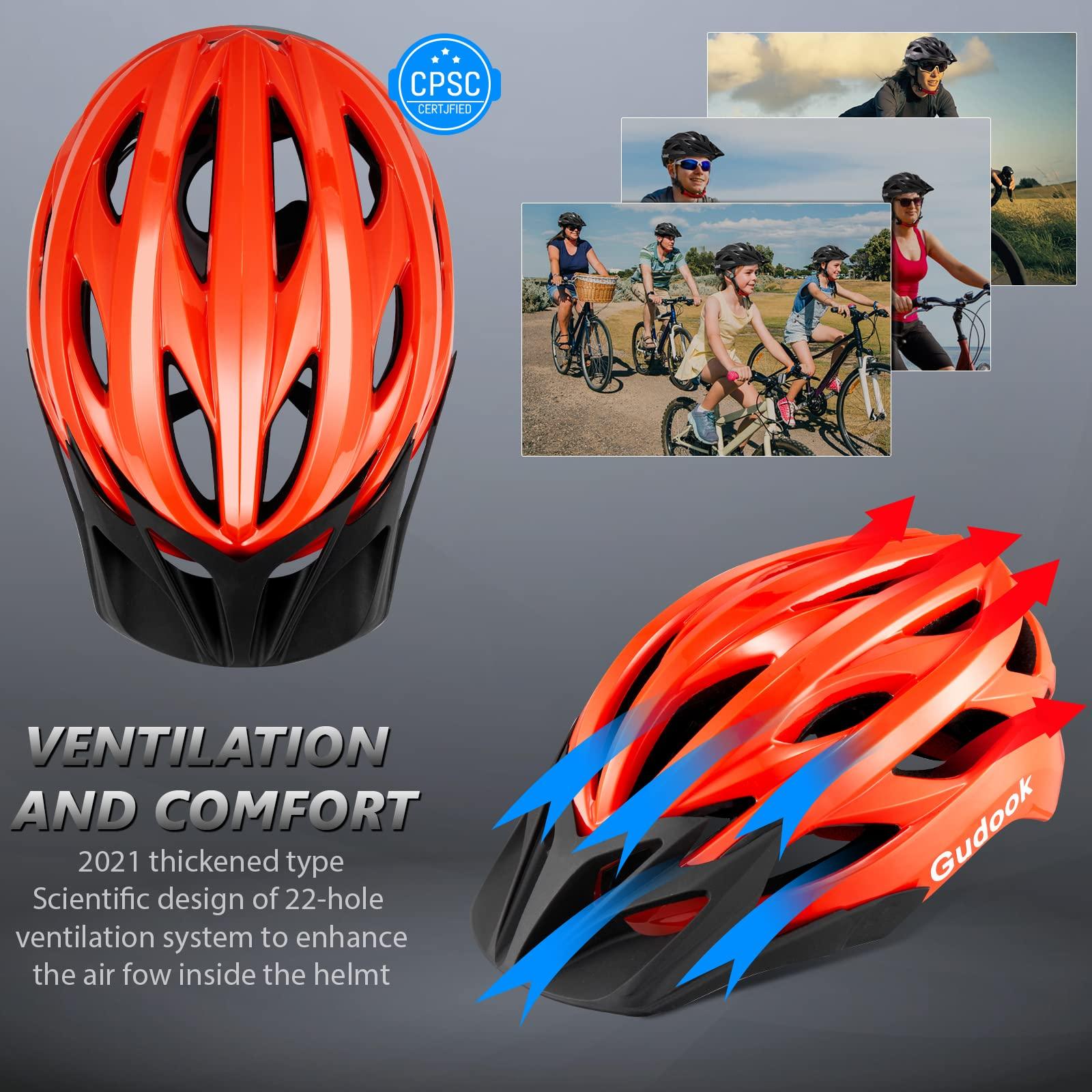 Gudook Gudook Bike Helmets for Men - Women Bicycle Helmet Adult - Certified Lightweight Comfort Adjustable Cycling Helmet with Detachable Visor for Mountain Road Biker