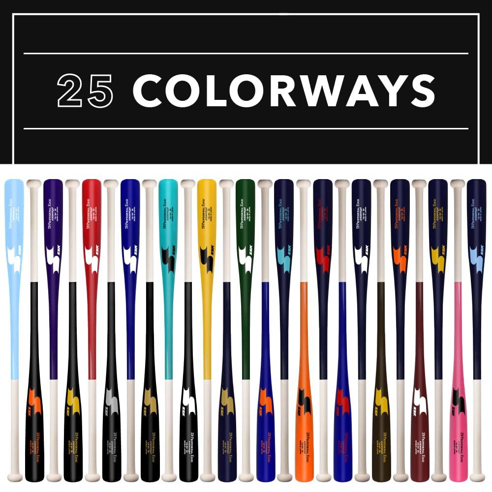 SSK SSK Z9 Professional Edge Comp Coaches Wood Fungo Bat 33\" 35\" 37\" - Baseball & Softball 22+ Colors - 60 Day Warranty (35\", Natural/Teal/Black)