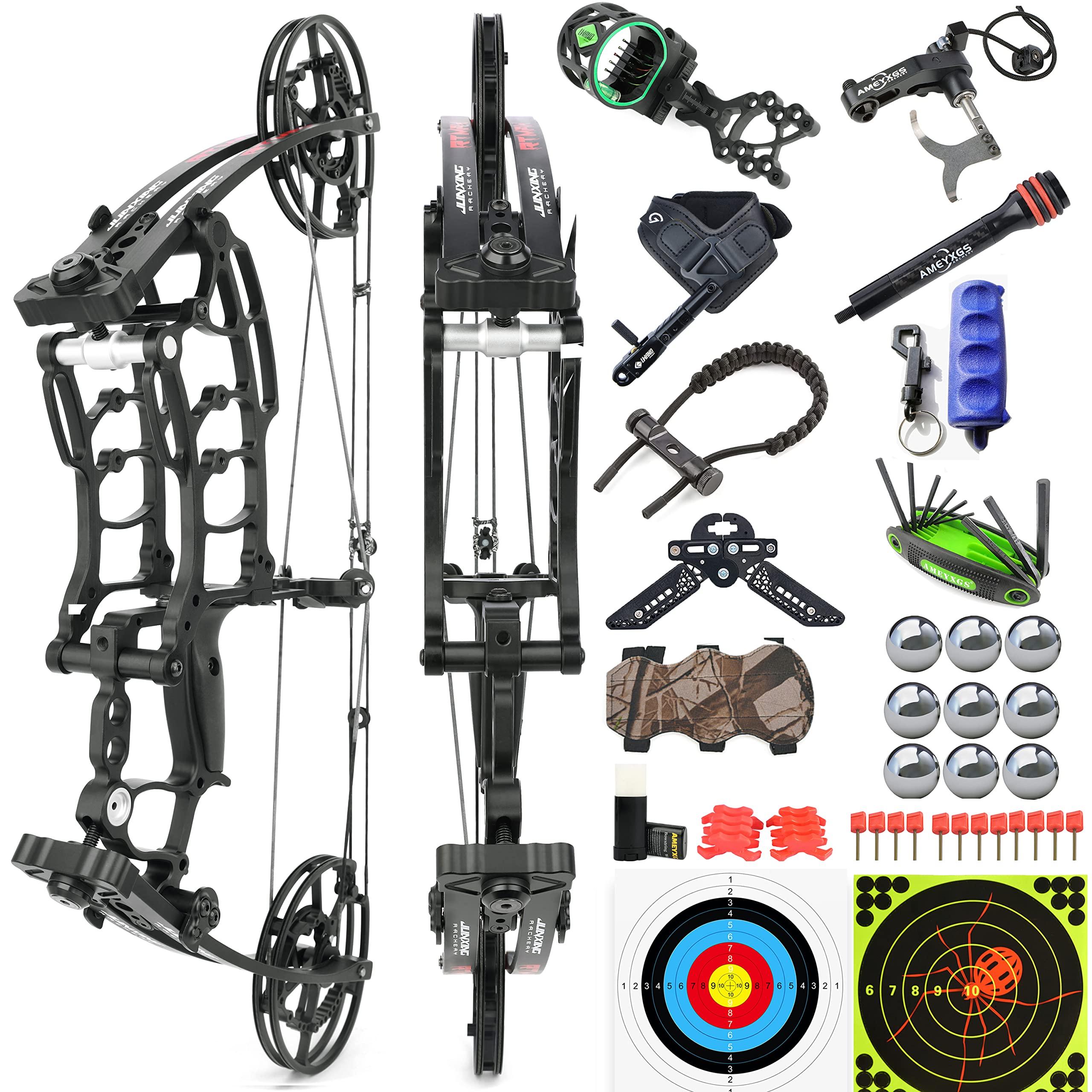 limaity Archery Steel Ball Dual-Purpose Compound Bow 40-65lbs Car Hunting Bow Fishing Steel Ball Bow Suitable for Adults and Youth Beginner Archers Both Left and Right Handed (Bow KIT)
