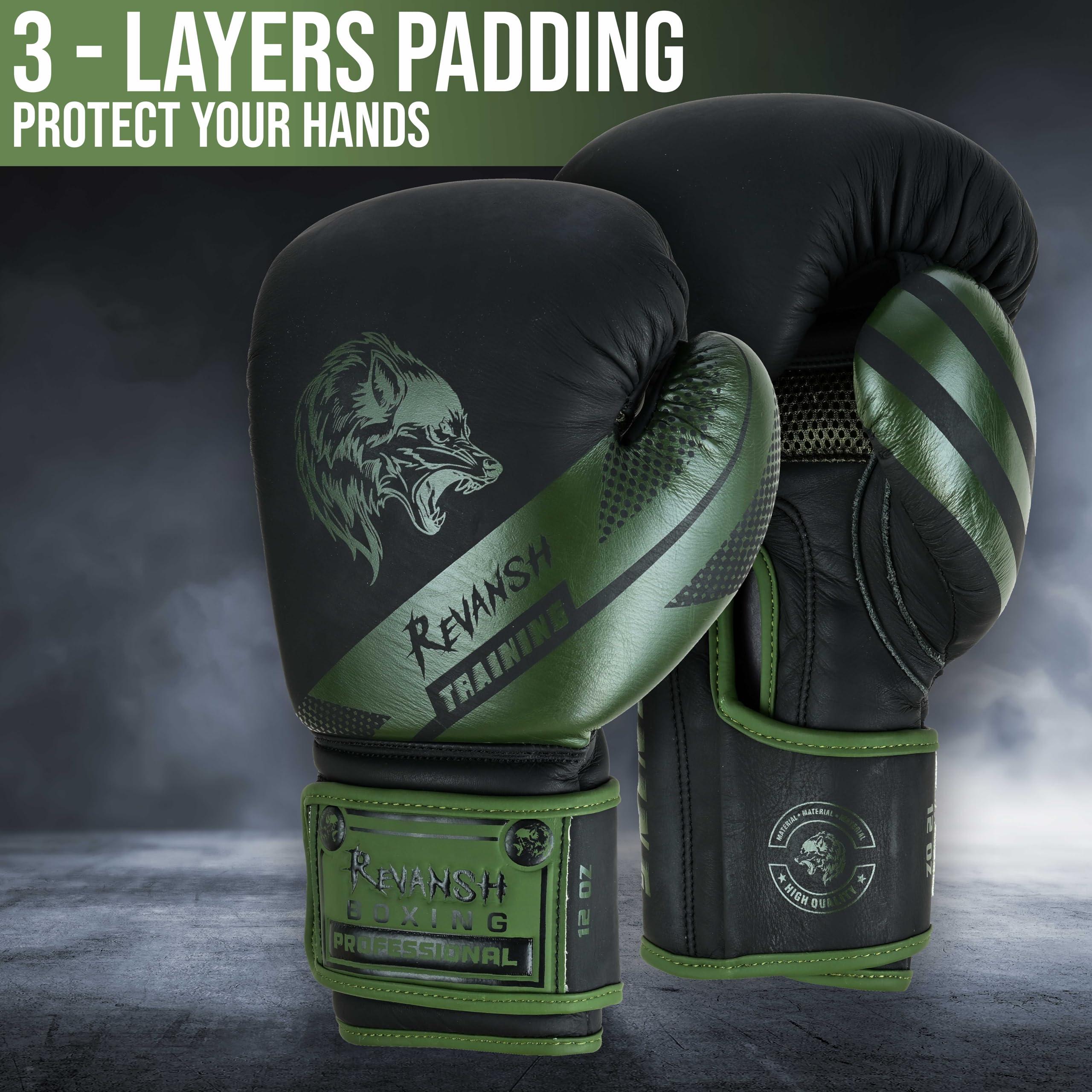 Fadi Sports Fadi Sports Revansh Boxing Gloves | Premium Matte Cowhide Leather | Pro Quality for Boxing, MMA, Muay Thai, Kickboxing, Durable, Comfortable, Protective for Training & Competition