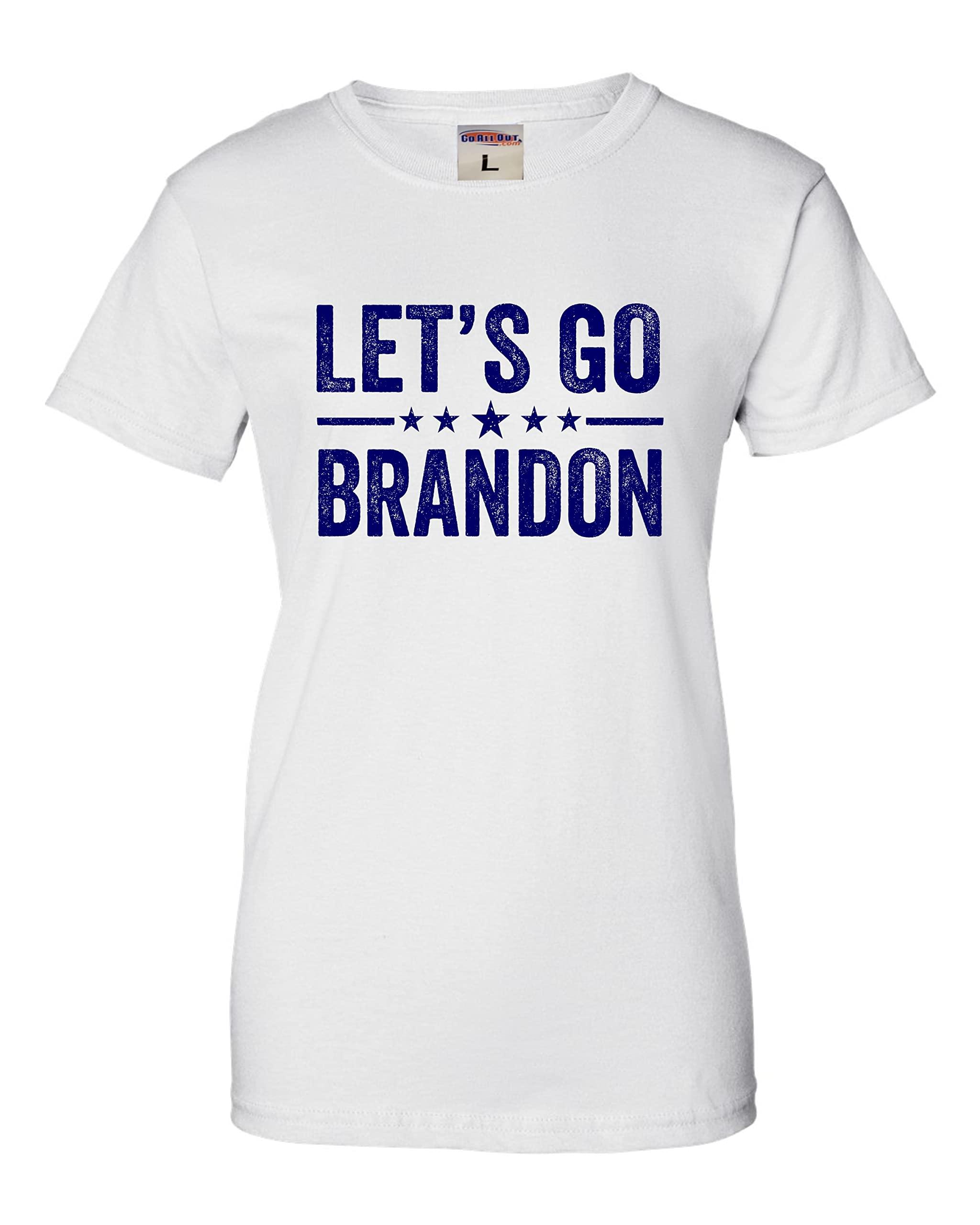 Go All Out X-Large White Women Classy Let's Go Brandon T-Shirt