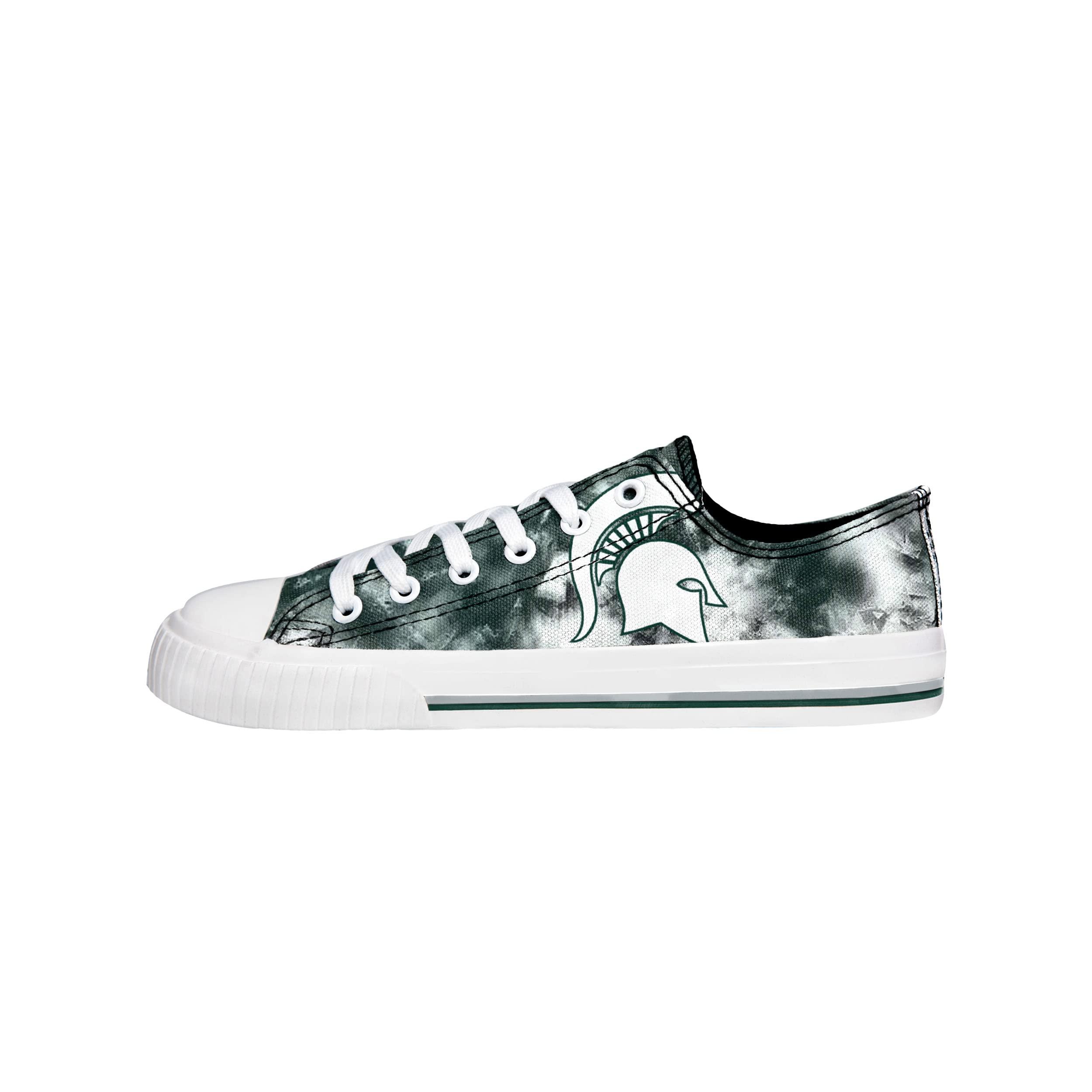 FOCO FOCO Michigan State Spartans NCAA Womens Low Top Tie Dye Canvas Shoe - 7